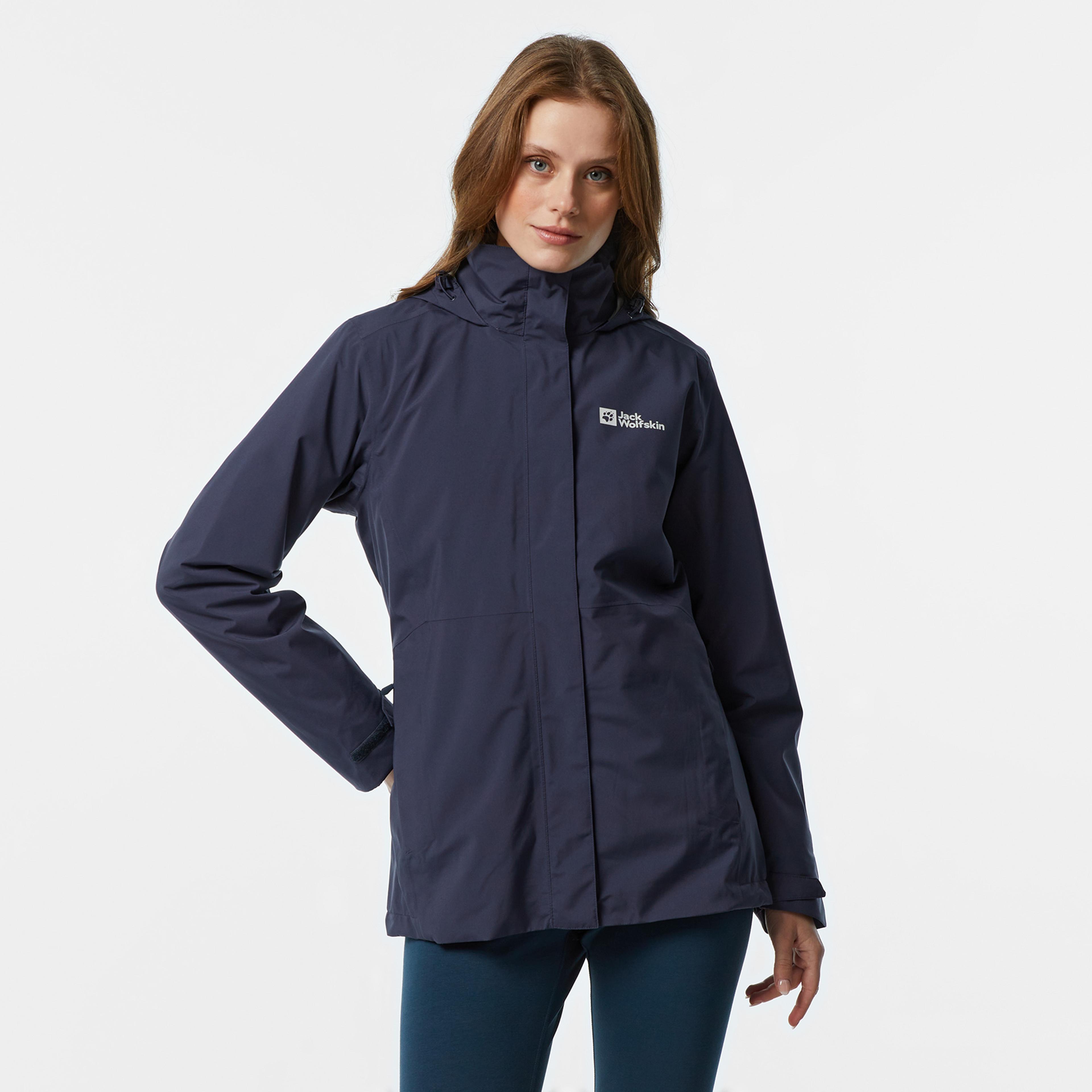 Jack Wolfskin Texapore 3in1 Kadın Gri Ceket
