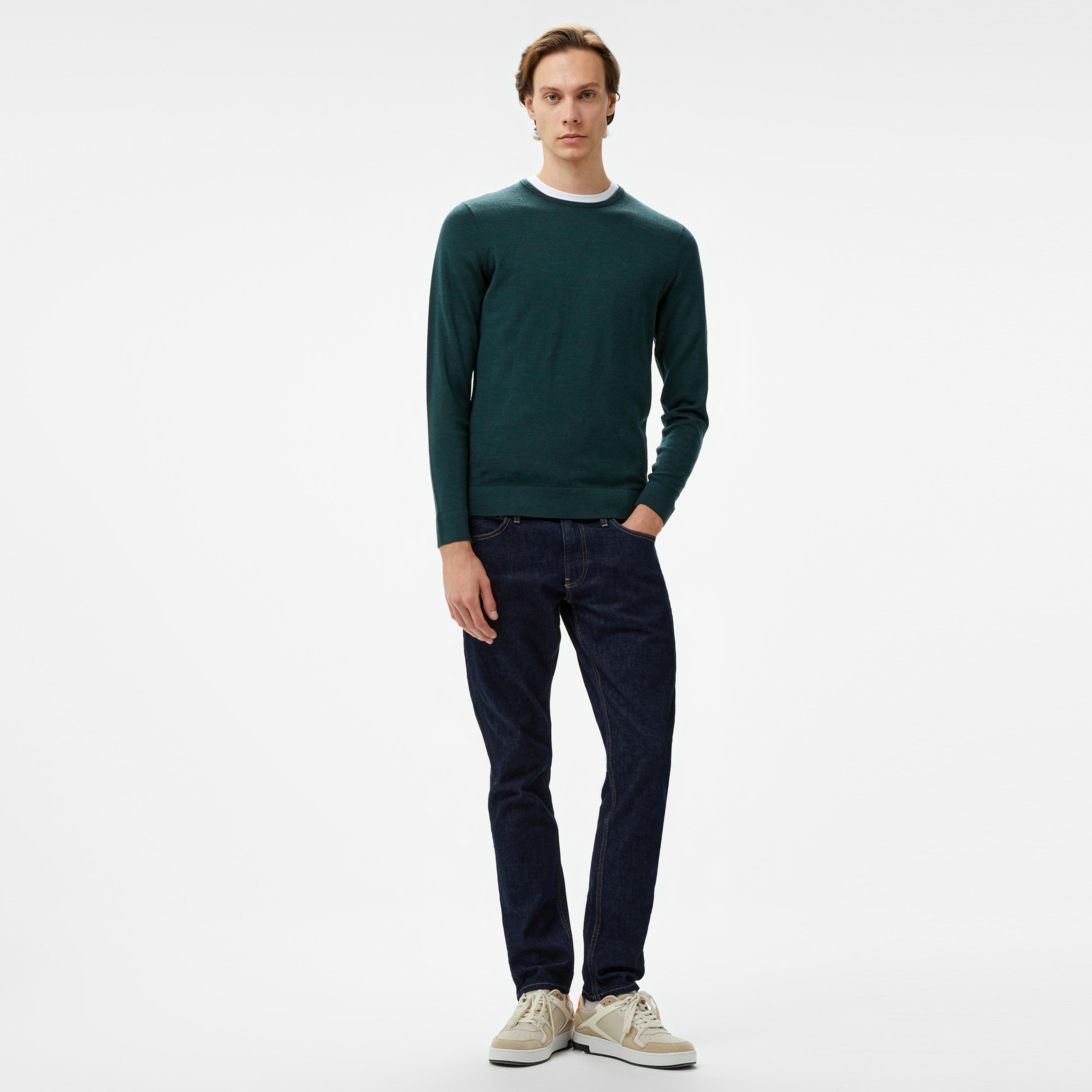 Calvin Klein Superıor Wool Crew Neck Erkek Yeşil Kazak