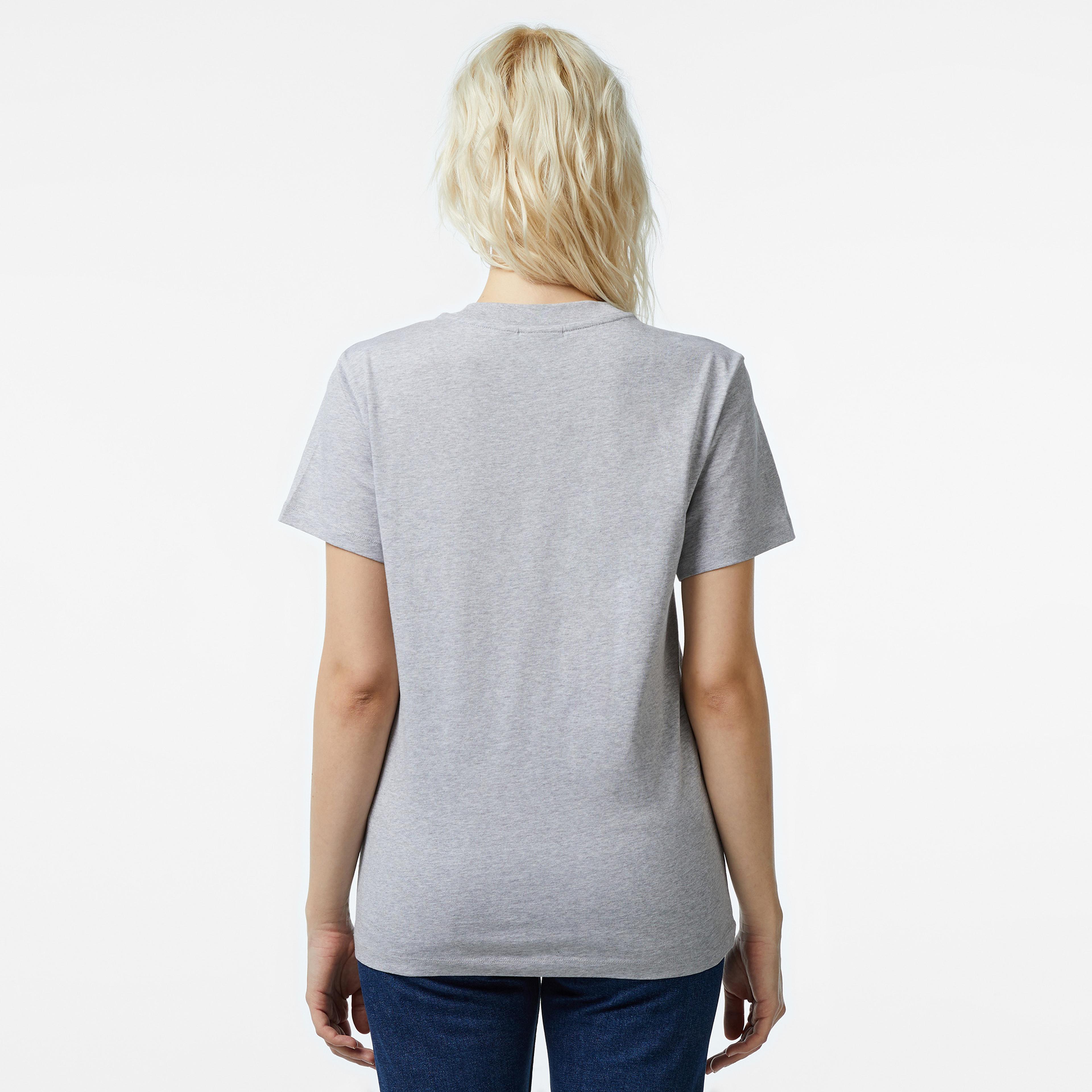 Calvin Klein Hero Logo Regular Kadın Gri T-Shirt