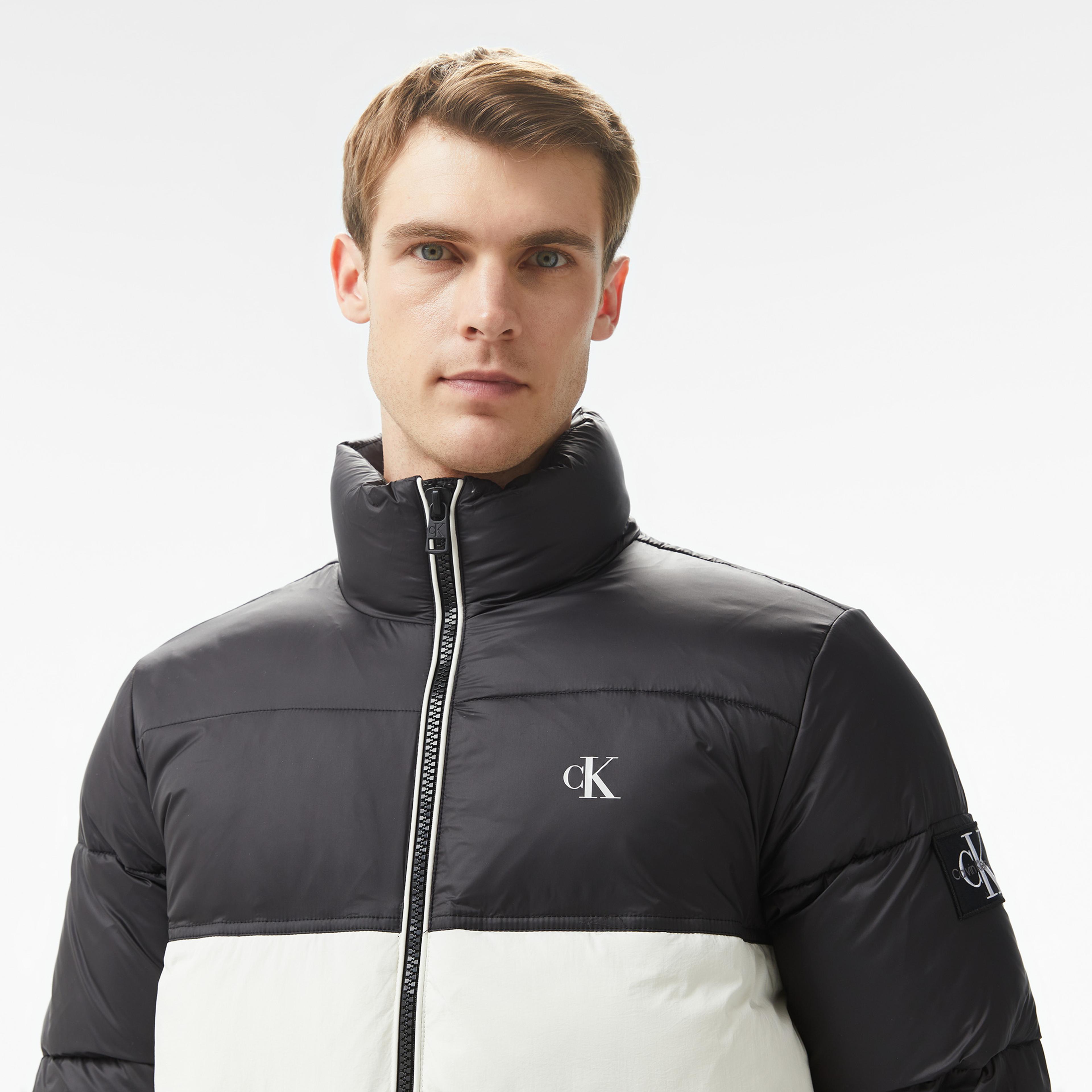 Calvin Klein Jeans Non Down Blocking Puffer Erkek Beyaz Ceket