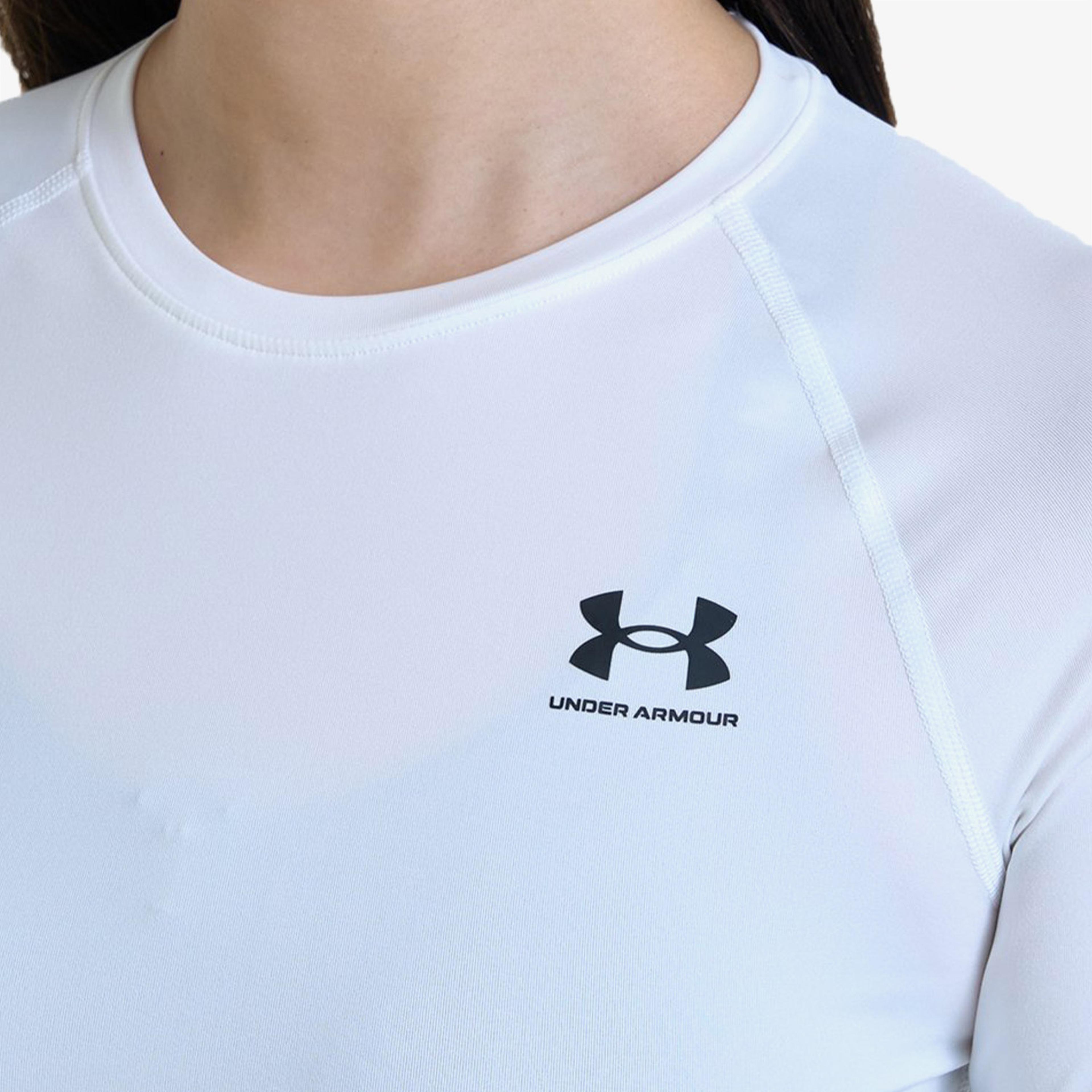 Under Armour HG Authentics Comp Kadın Beyaz Uzun Kollu Antrenman T-Shirt