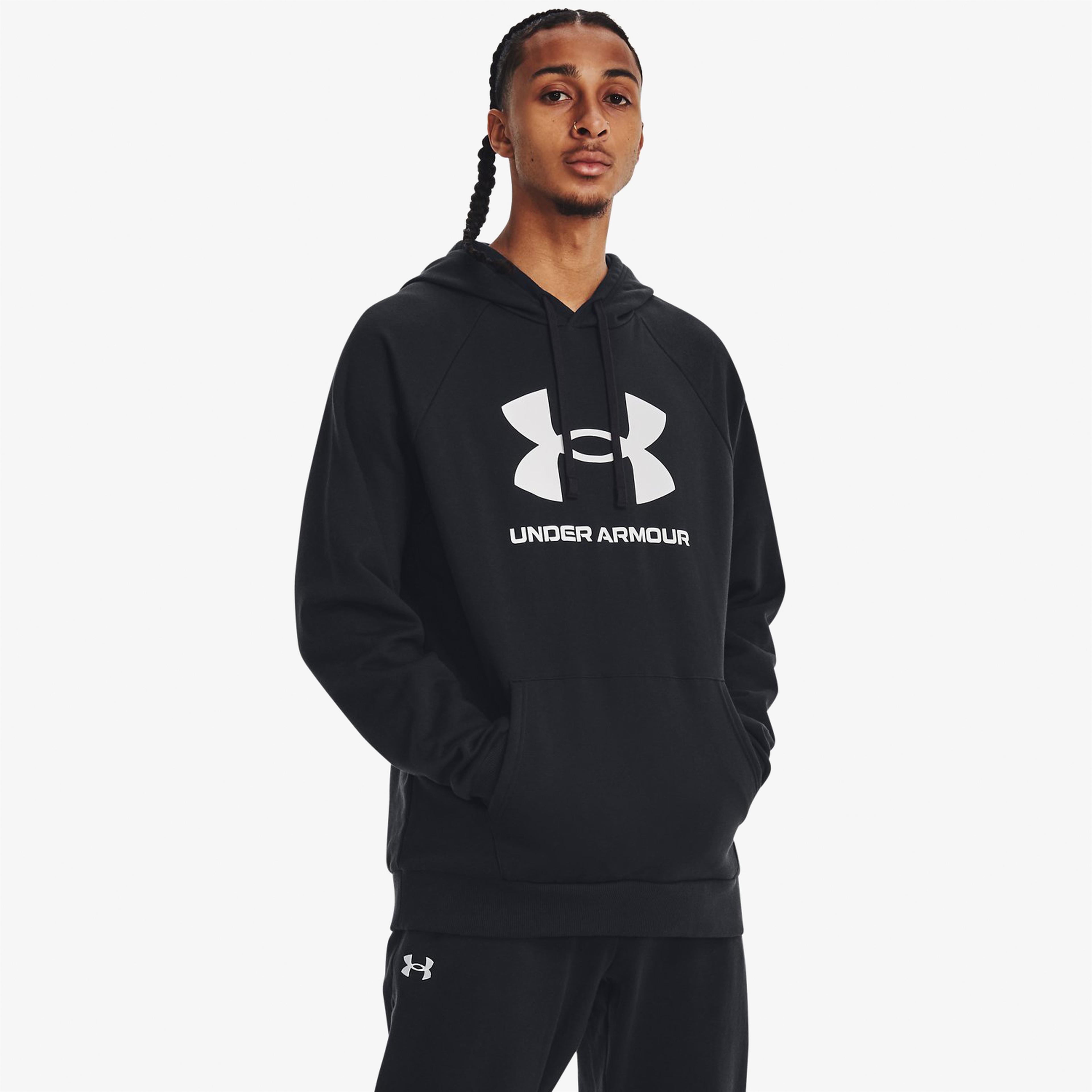 Under Armour Rival Fleece Logo Erkek Siyah Günlük Sweatshirt