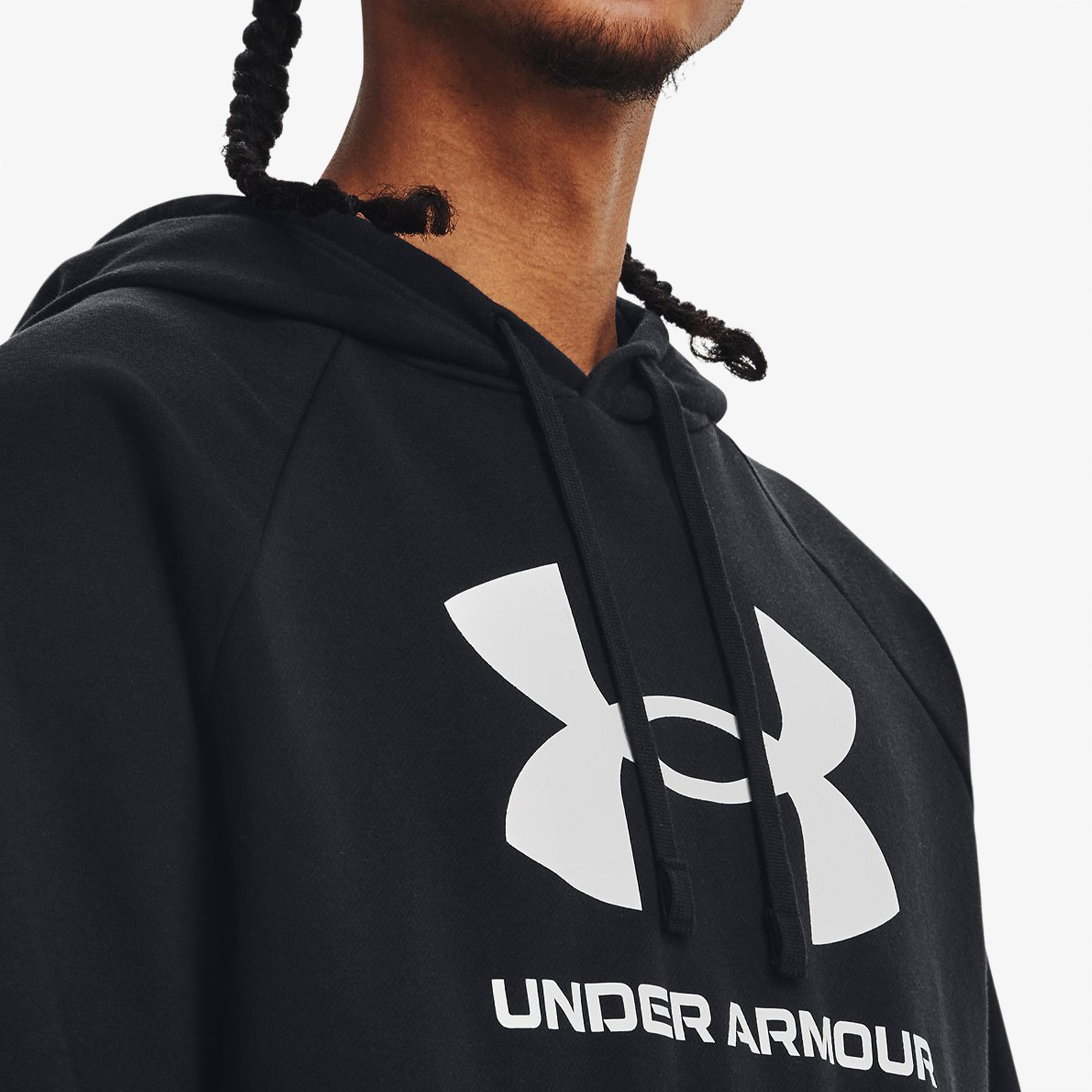 Under Armour Rival Fleece Logo Erkek Siyah Günlük Sweatshirt