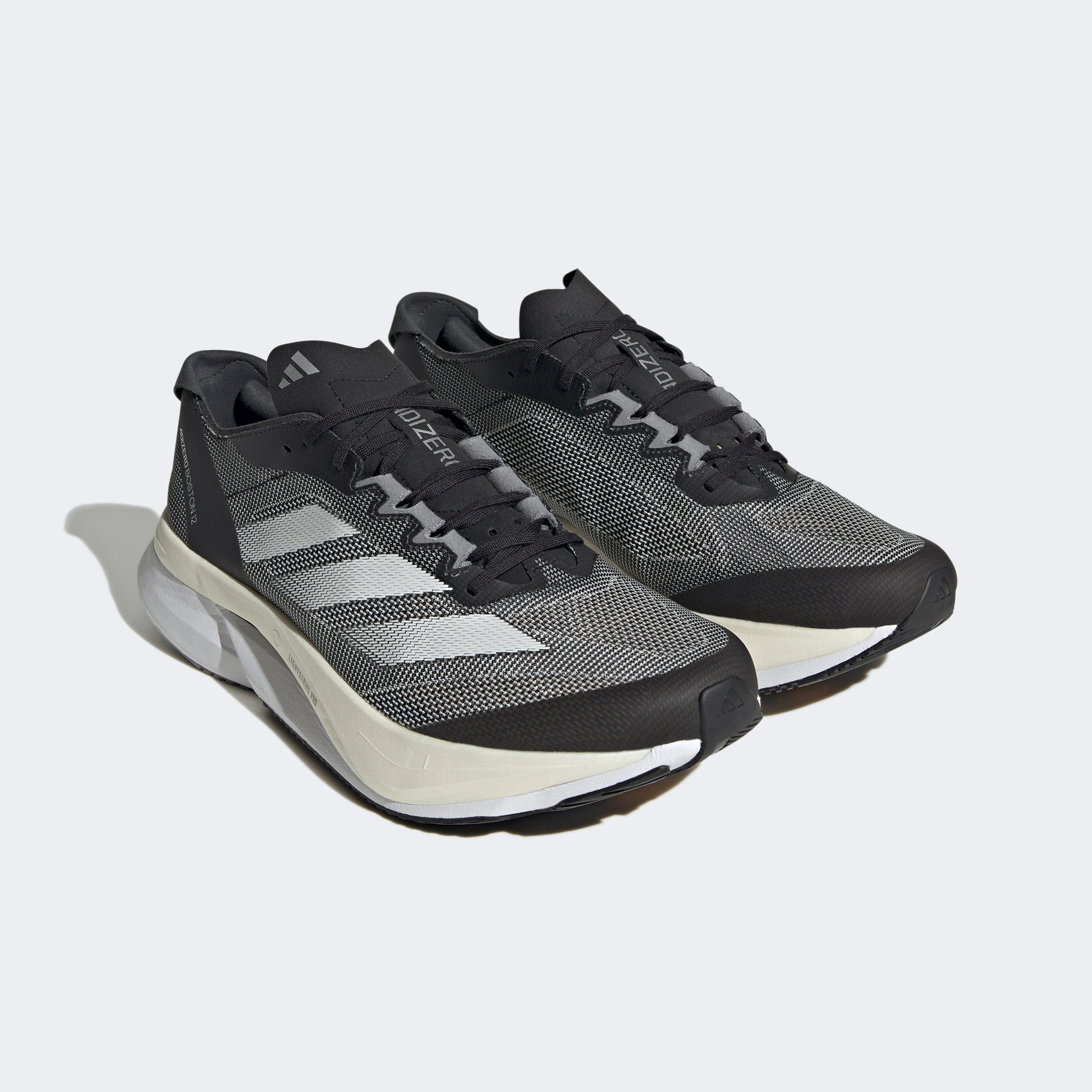 adidas Adizero Boston 12 Erkek Gri Koşu Ayakkabısı