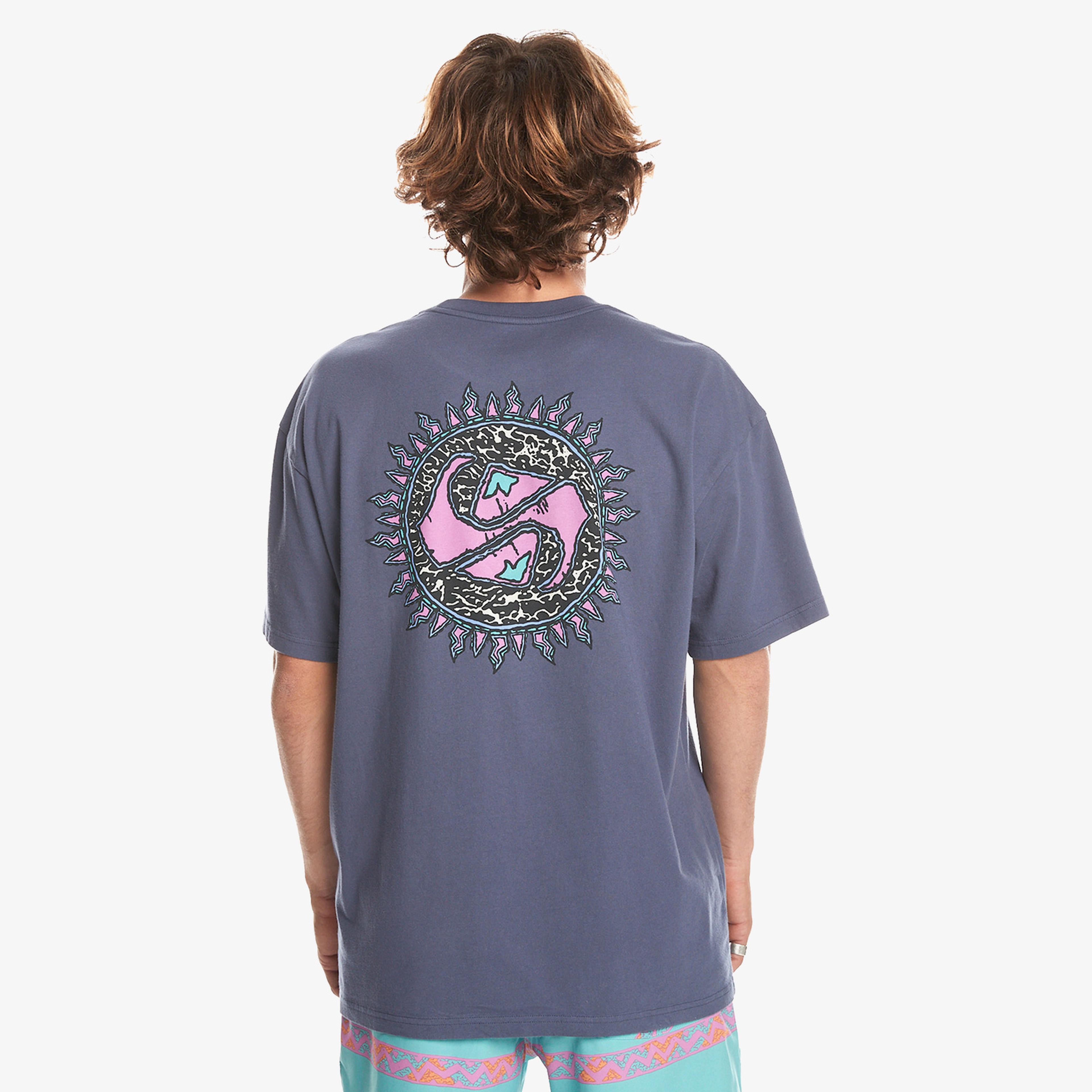 Quiksilver Spin Cycle Erkek Mavi Günlük T-Shirt