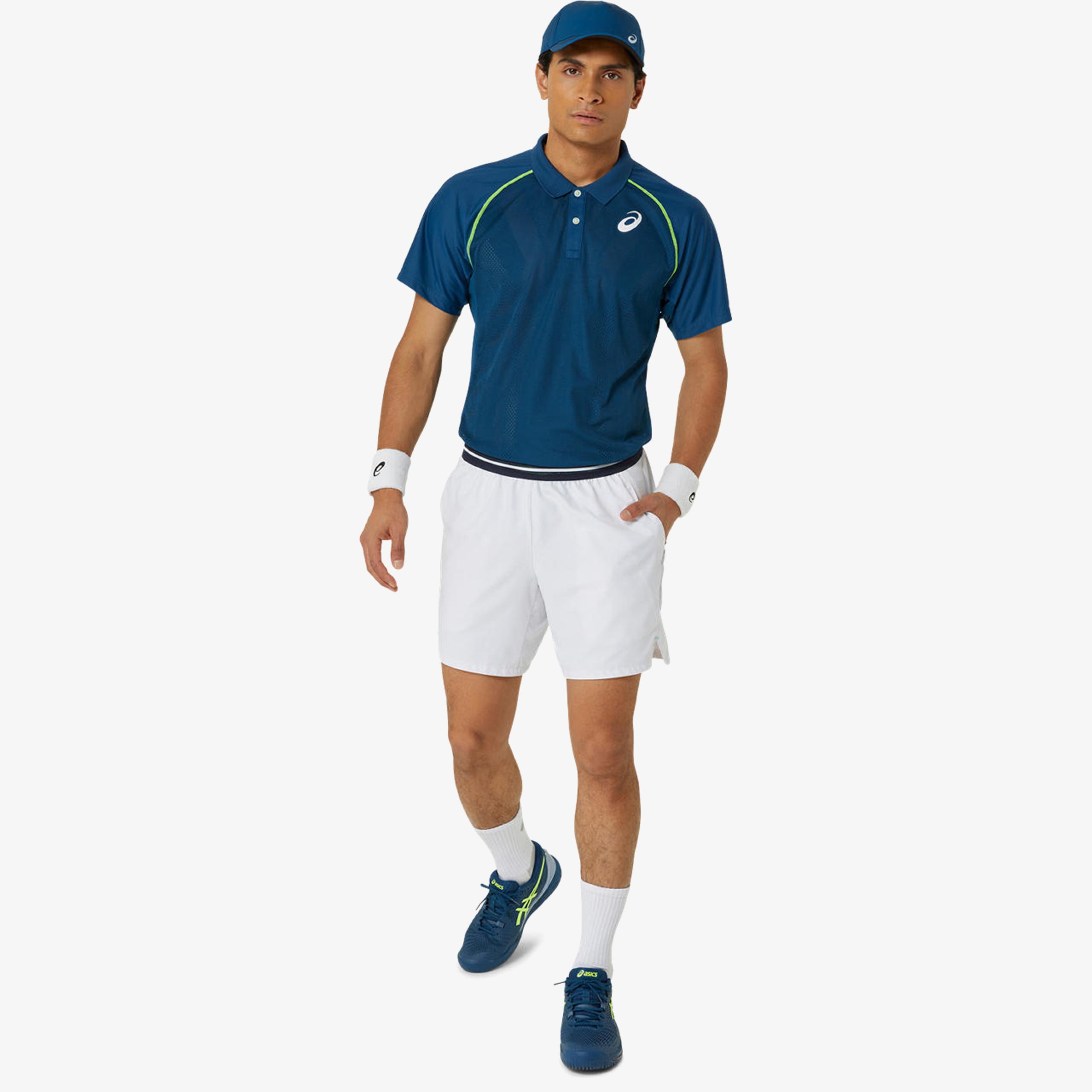 Asics Match Actibreeze Erkek Mavi Tenis Polo T-Shirt