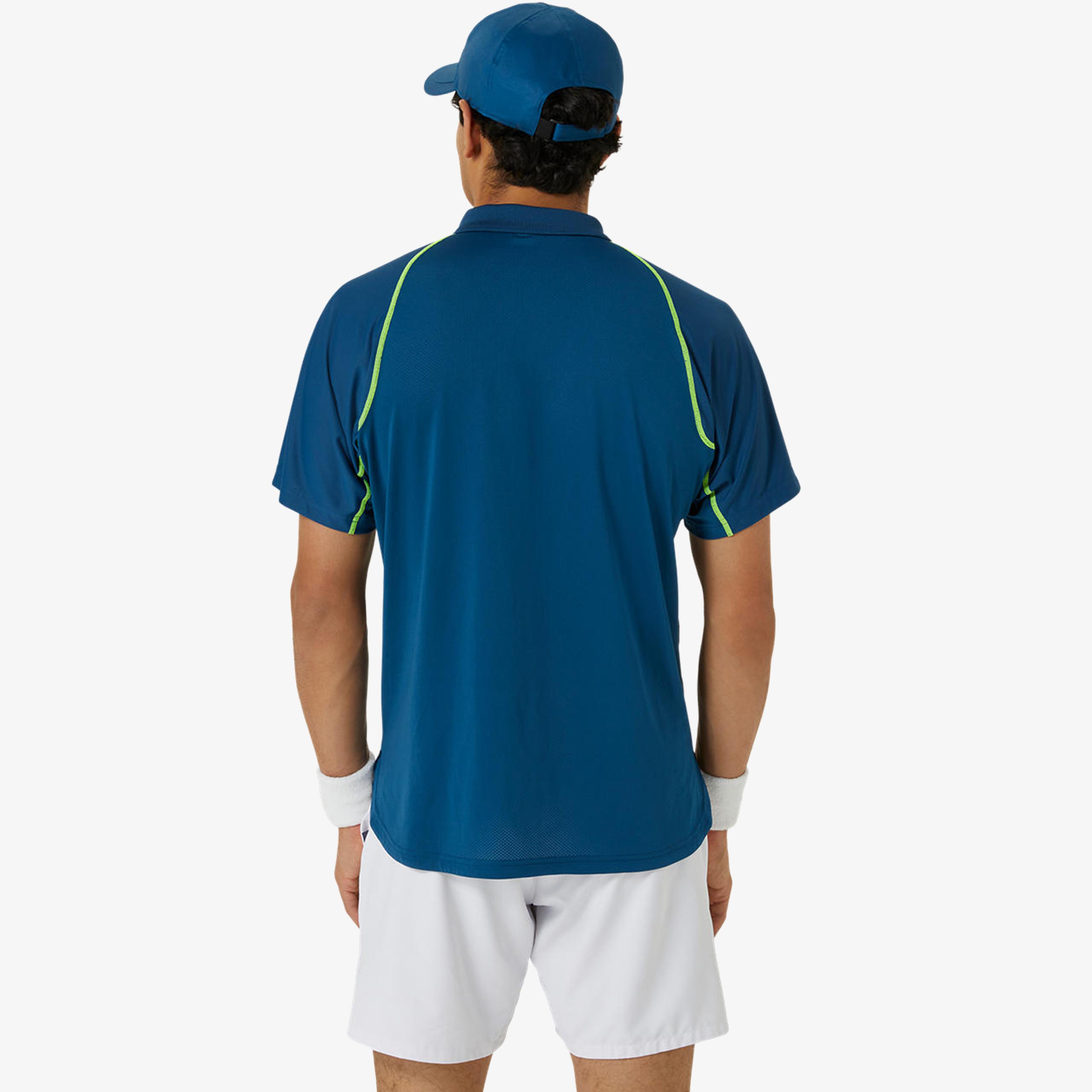 Asics Match Actibreeze Erkek Mavi Tenis Polo T-Shirt