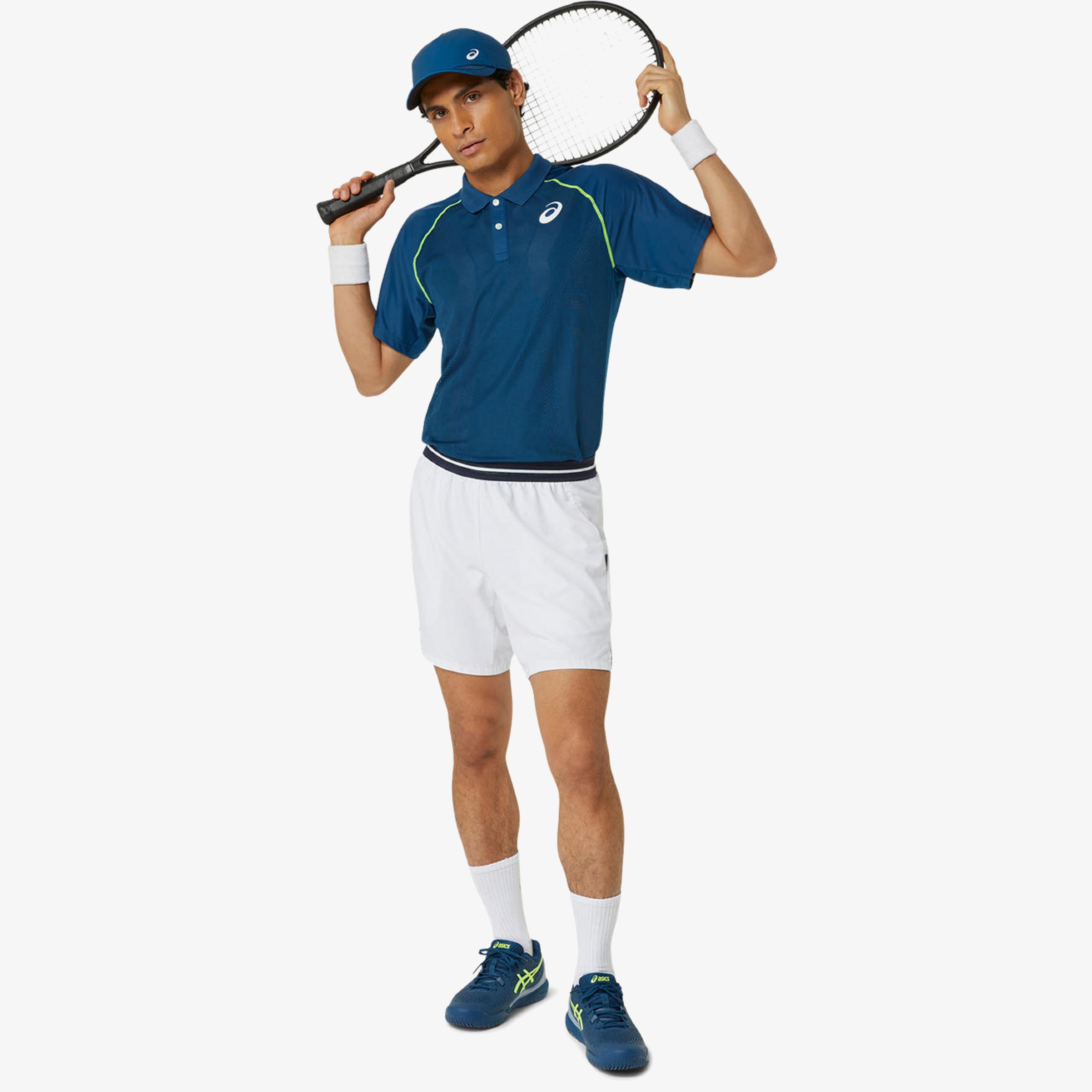 Asics Match Actibreeze Erkek Mavi Tenis Polo T-Shirt