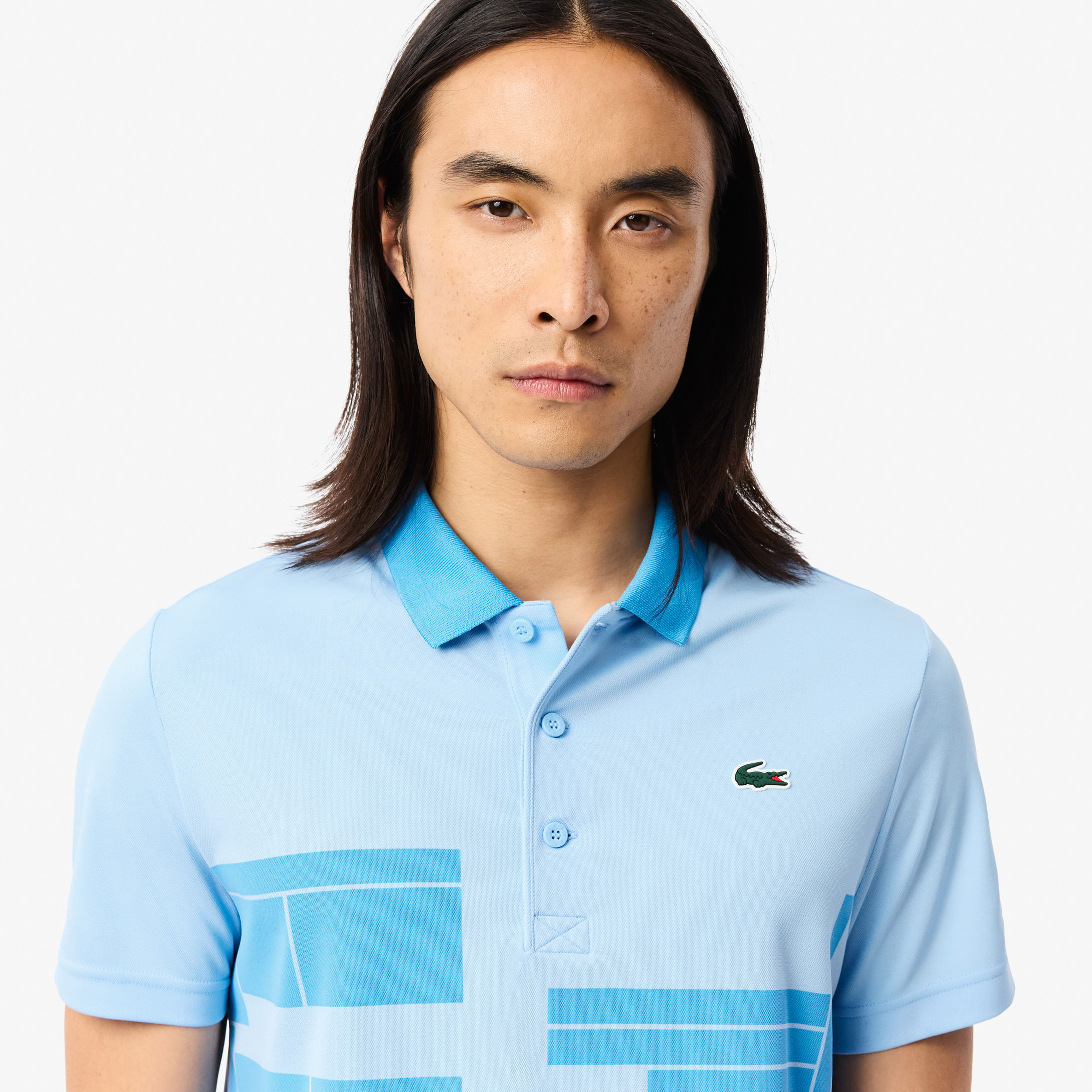 Lacoste X Novak Djokovic Graphic Erkek Mavi Günlük Polo T-Shirt