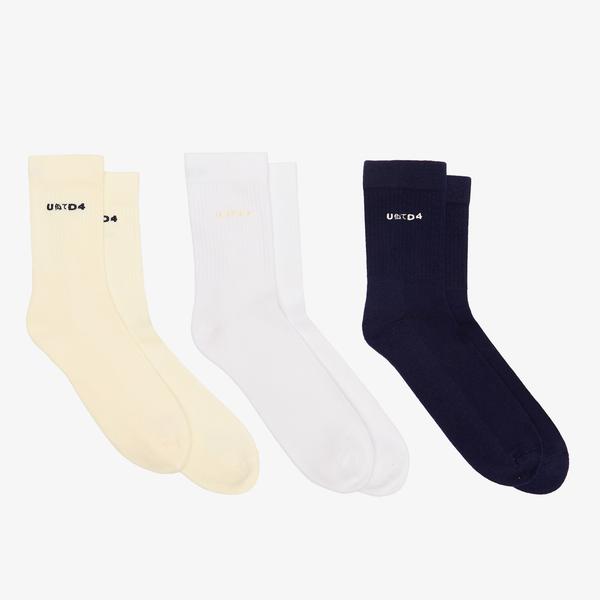 UNITED4 Classic Erkek Sarı/Beyaz/Siyah 3lü Çorap