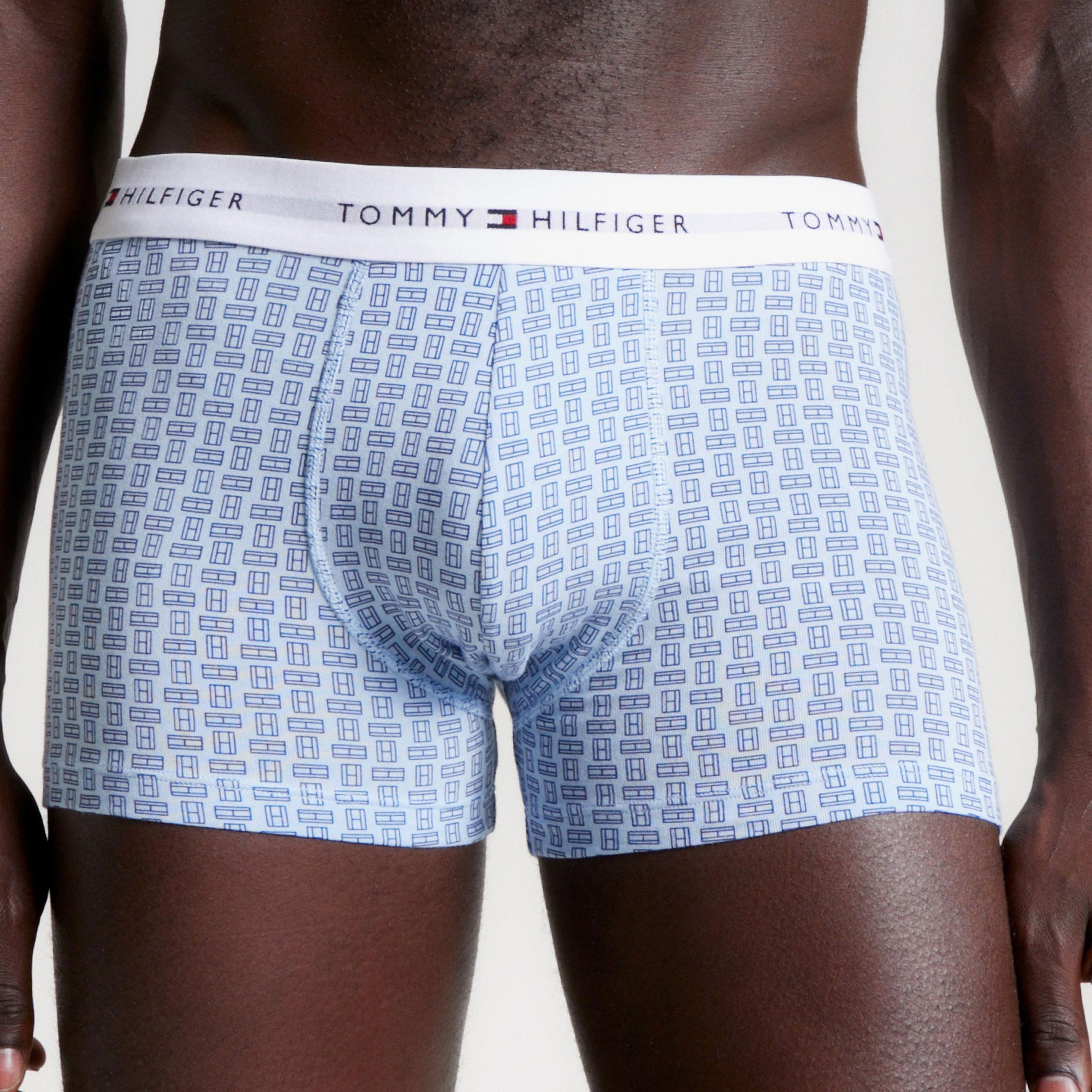 Tommy Hilfiger 3'lü Trunk Print Erkek Gri Boxer