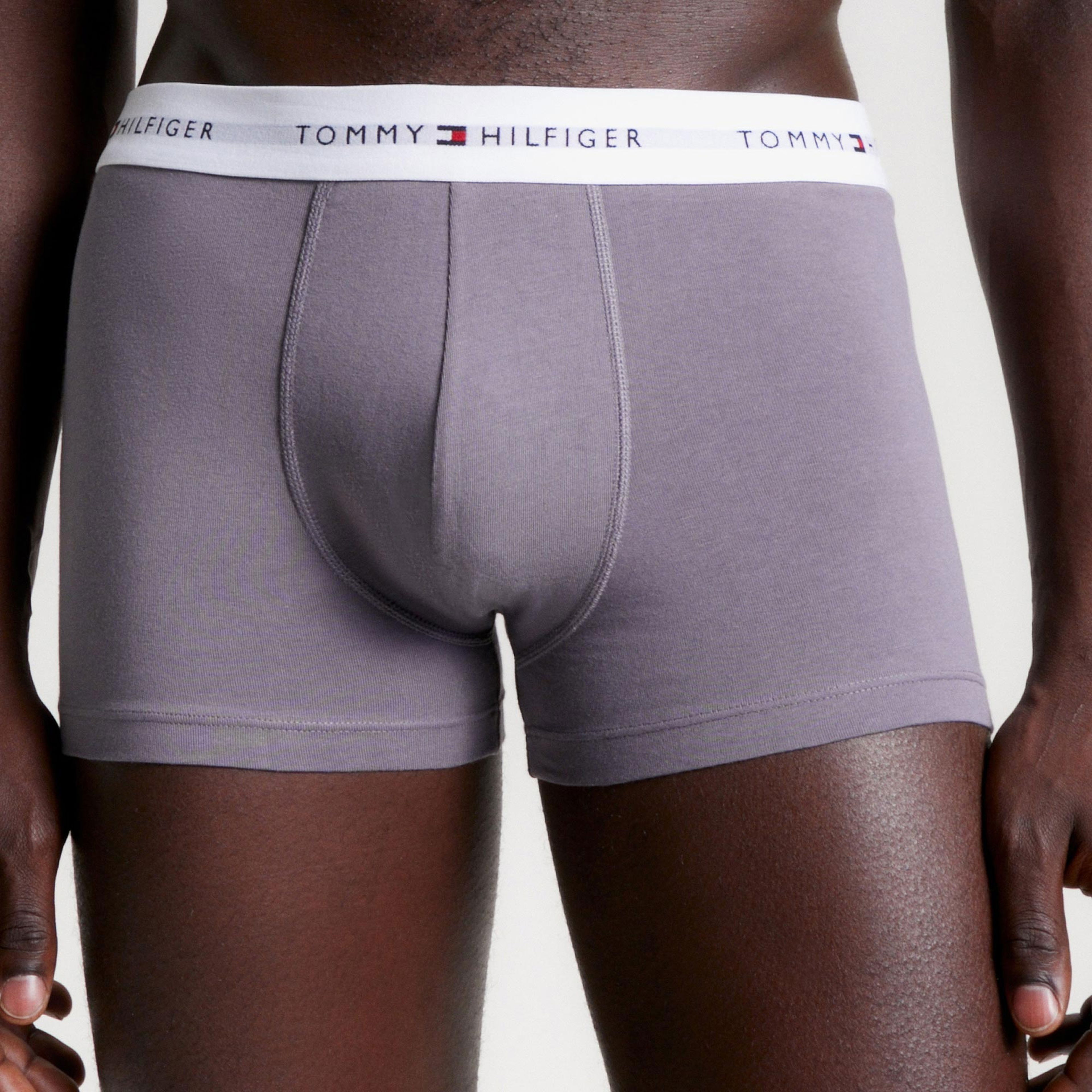 Tommy Hilfiger 3'lü Trunk Print Erkek Gri Boxer