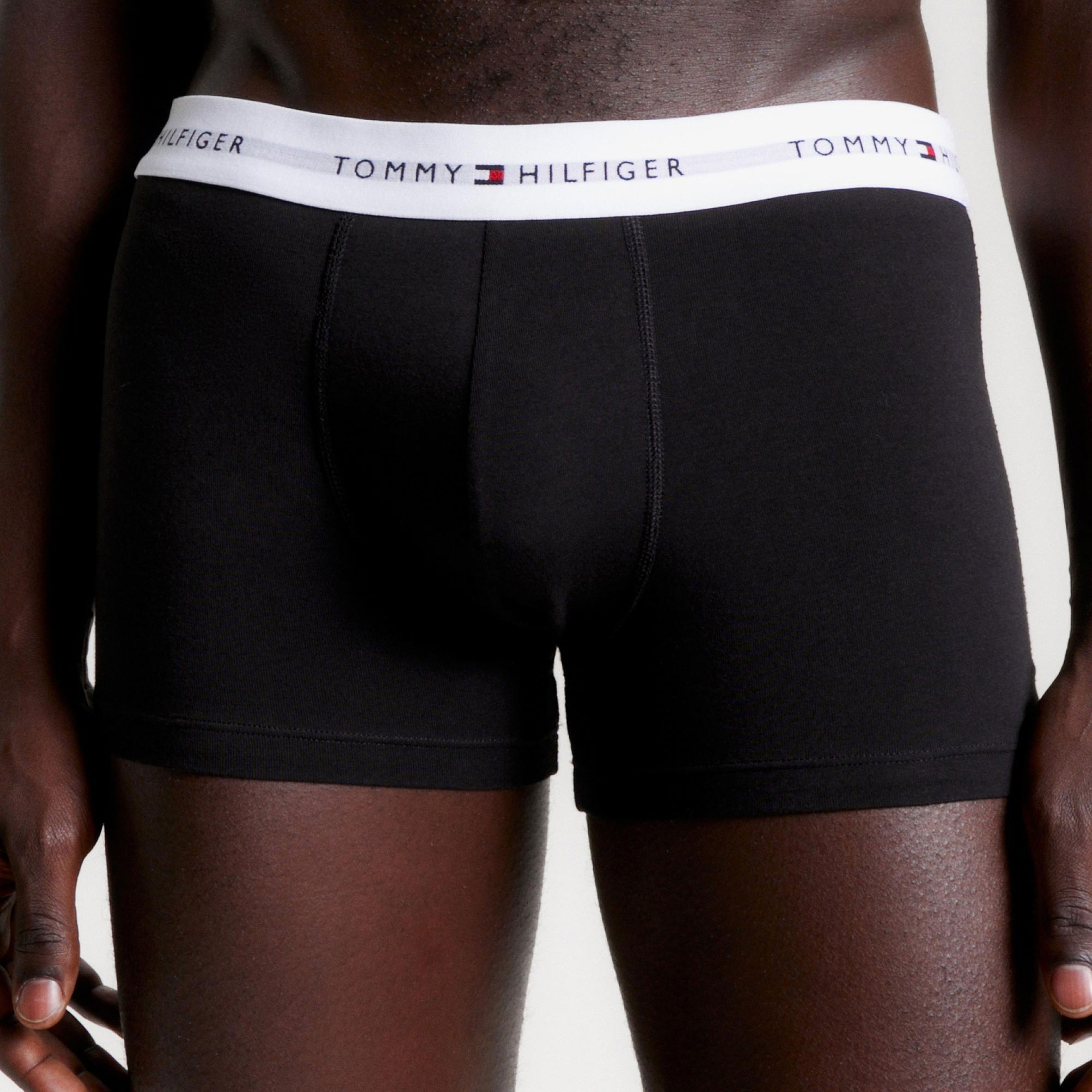 Tommy Hilfiger 3'lü Trunk Print Erkek Gri Boxer