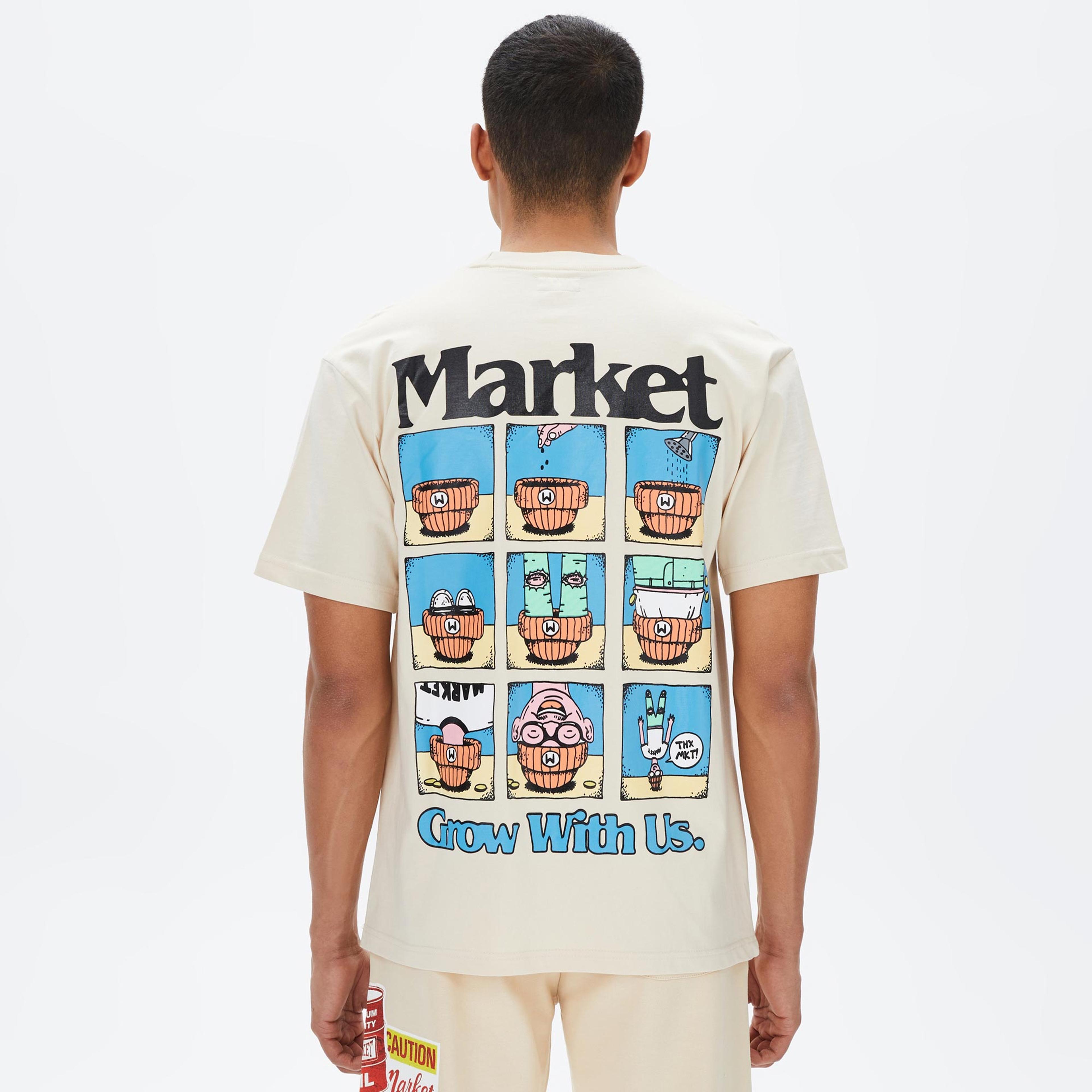 Market Grow With Us Erkek Krem T-Shirt