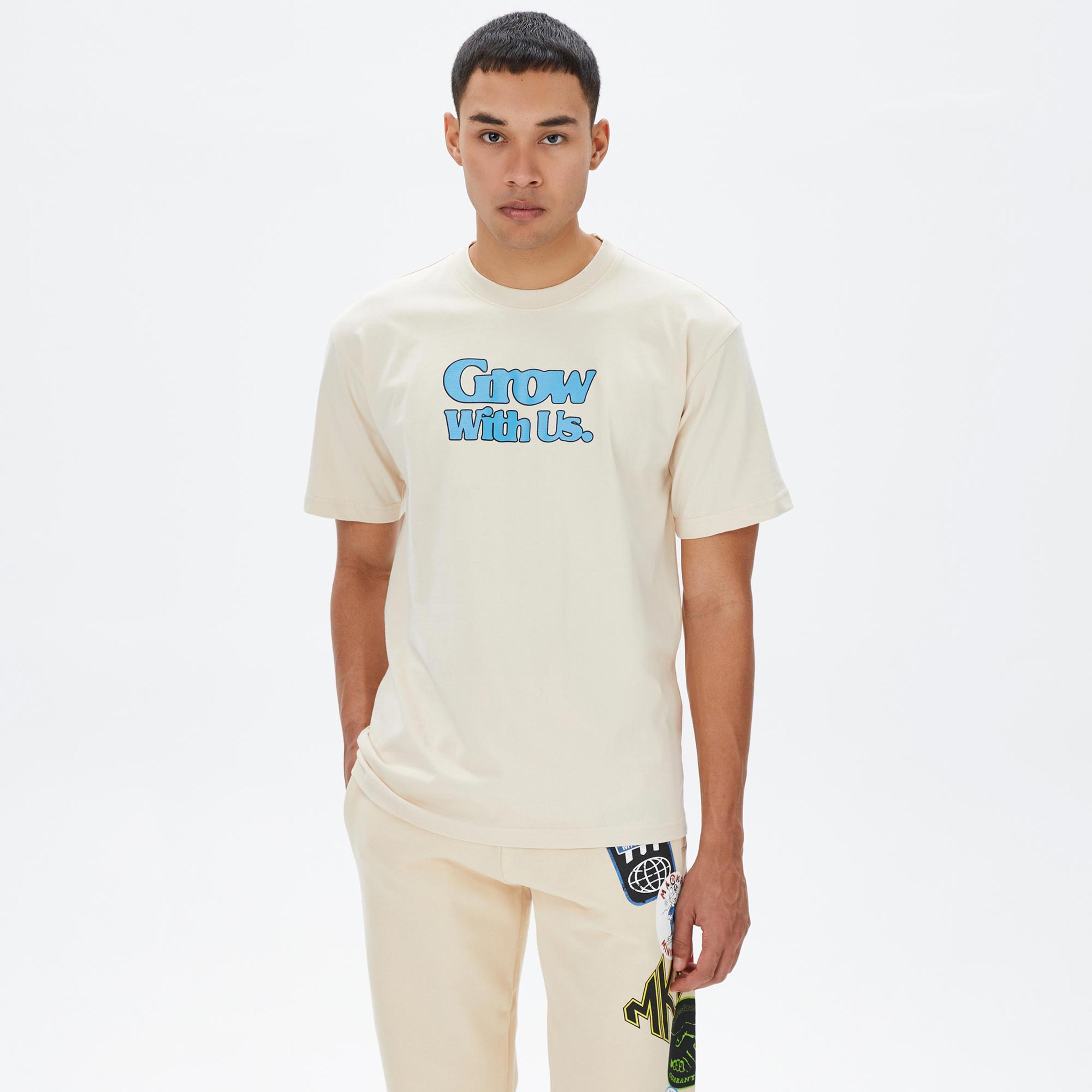 Market Grow With Us Erkek Krem T-Shirt