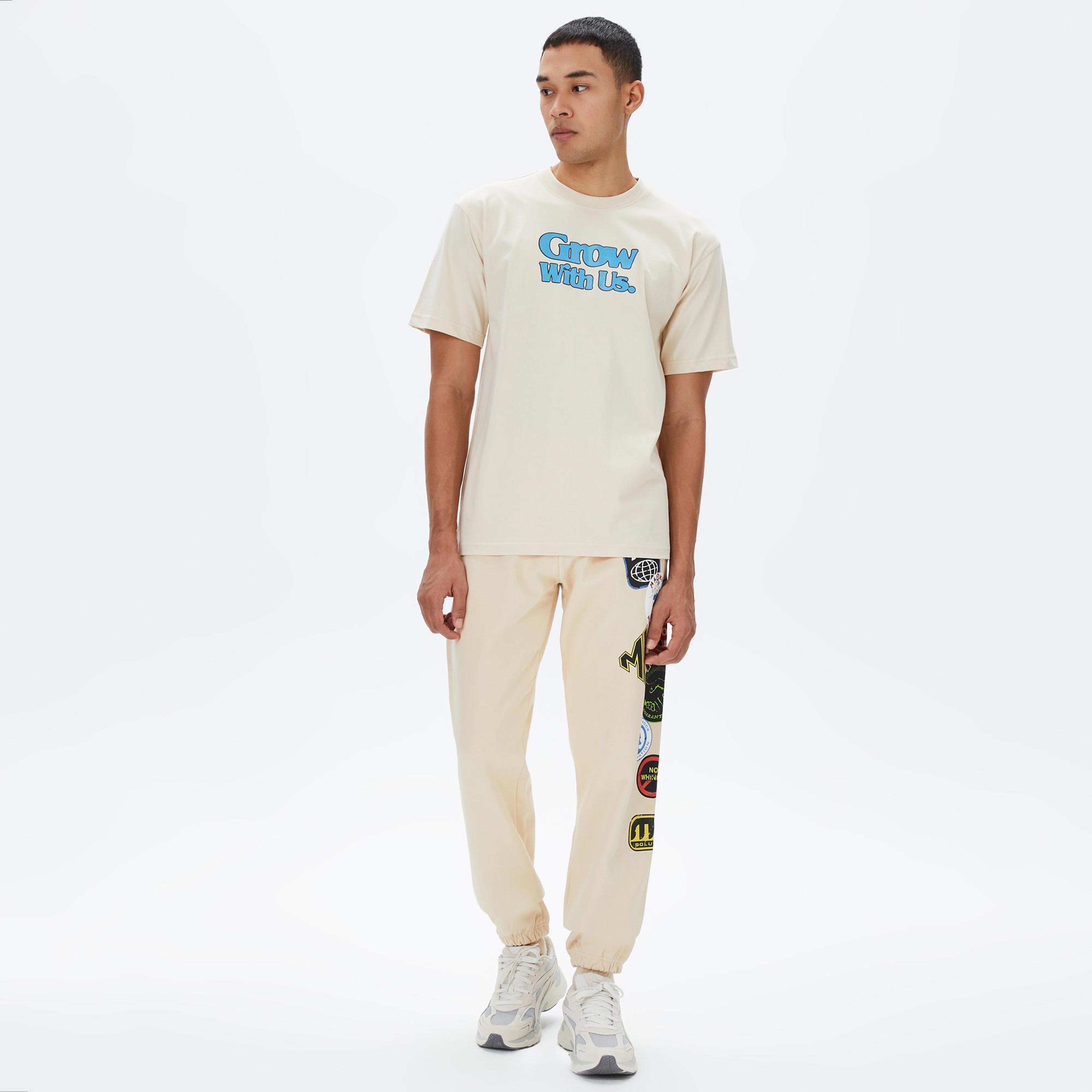 Market Grow With Us Erkek Krem T-Shirt