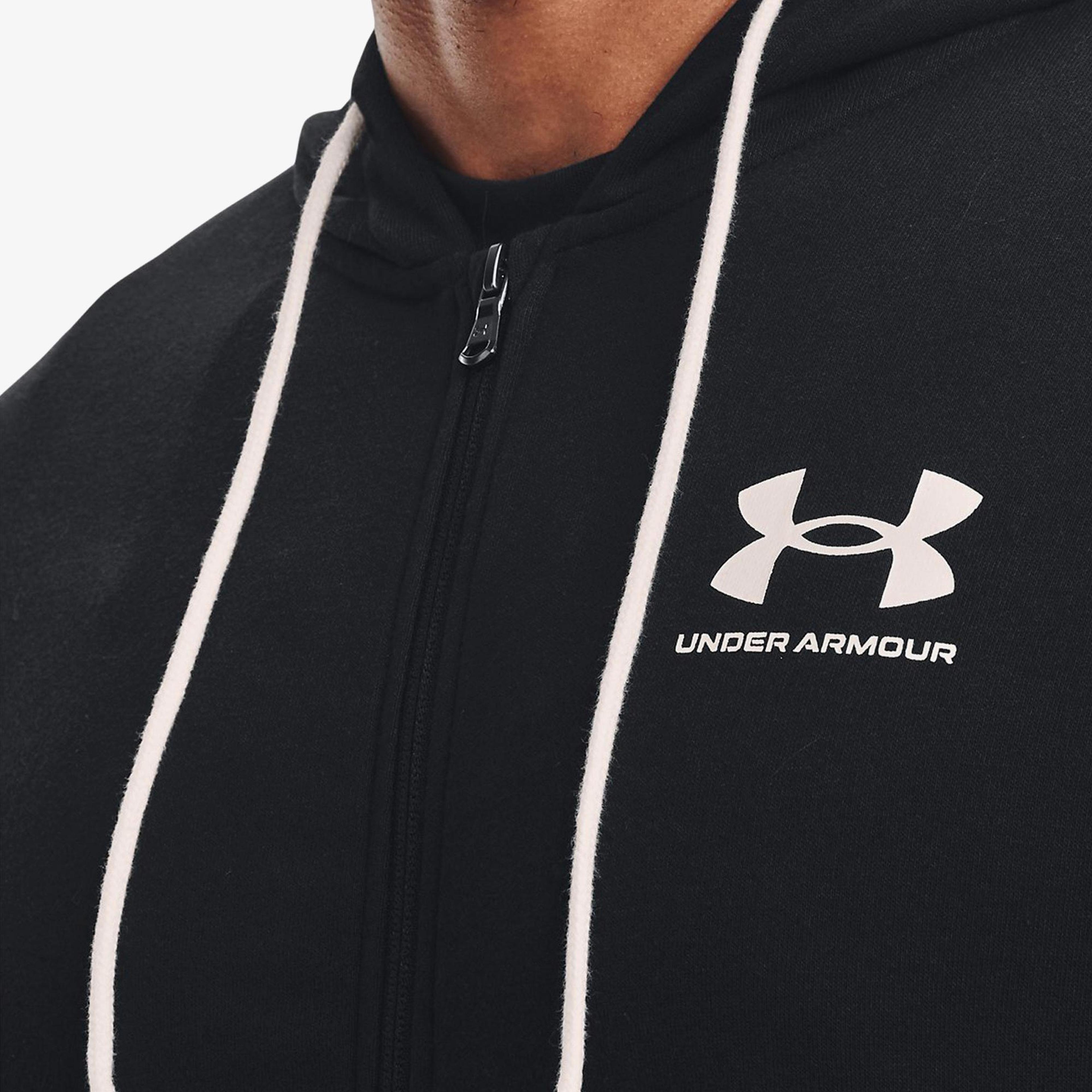 Under Armour Rival Terry Siyah Erkek Kapüşonlu Eşofman Üstü