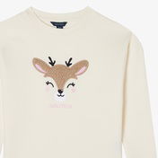 Nautica Kız Çocuk Kırık Beyaz Sweatshirt