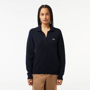 Lacoste Kaşmir Kadın Polo Yaka Kaşmir Lacivert Kazak