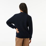 Lacoste Kaşmir Kadın Polo Yaka Kaşmir Lacivert Kazak