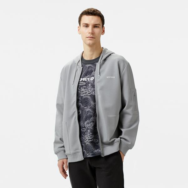 UNITED4 Cool M Full Zip Erkek Gri Sweatshirt