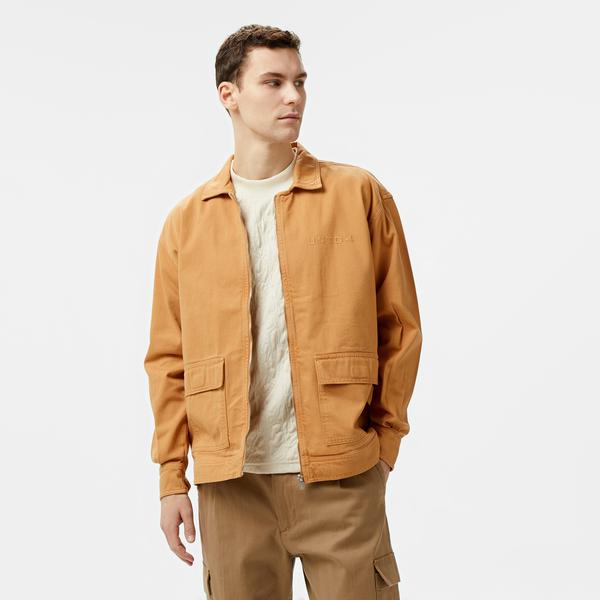 UNITED4 Washed Denim Zip Erkek Kahverengi Mont
