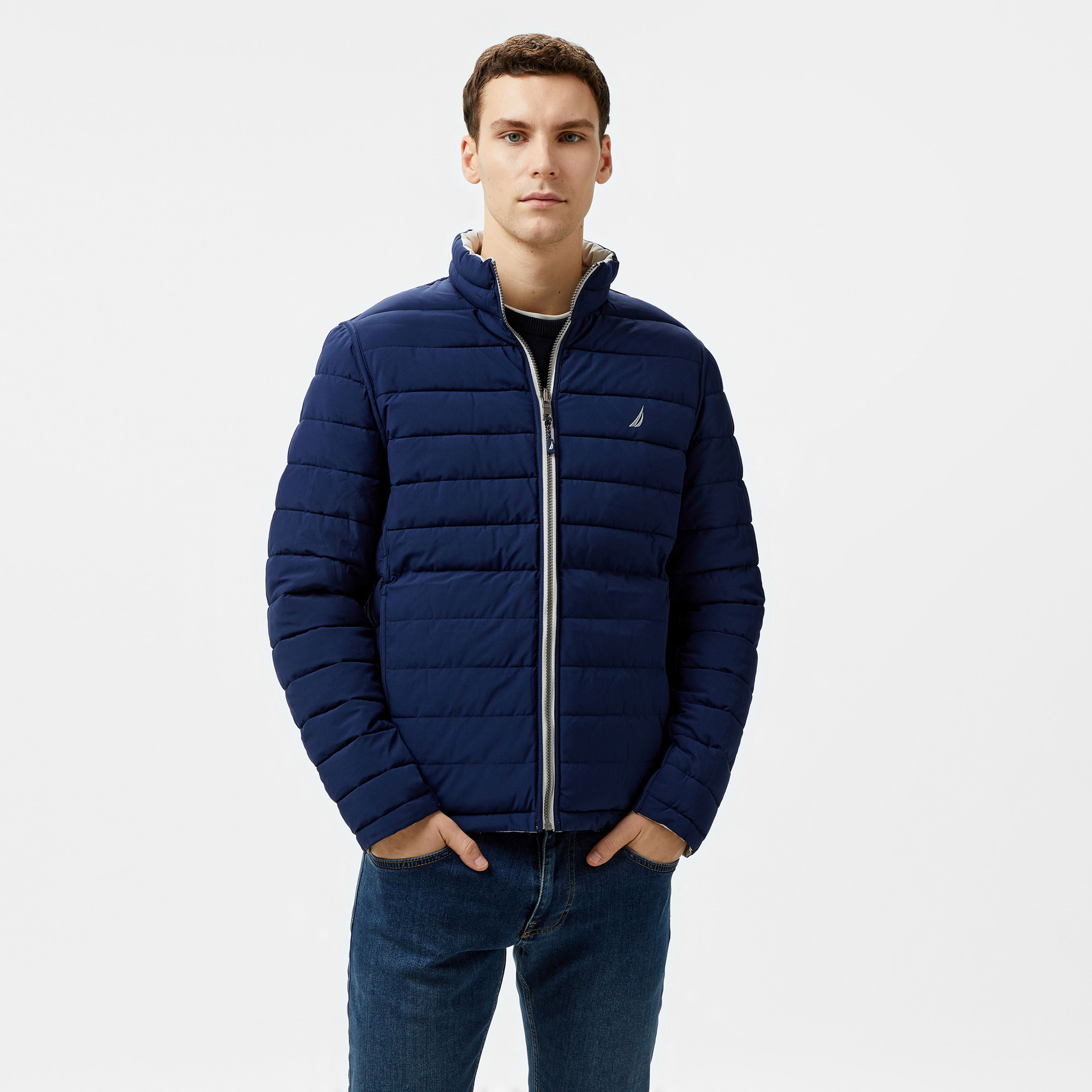 Nautica Erkek Gri & Lacivert Çift Taraflı Mont