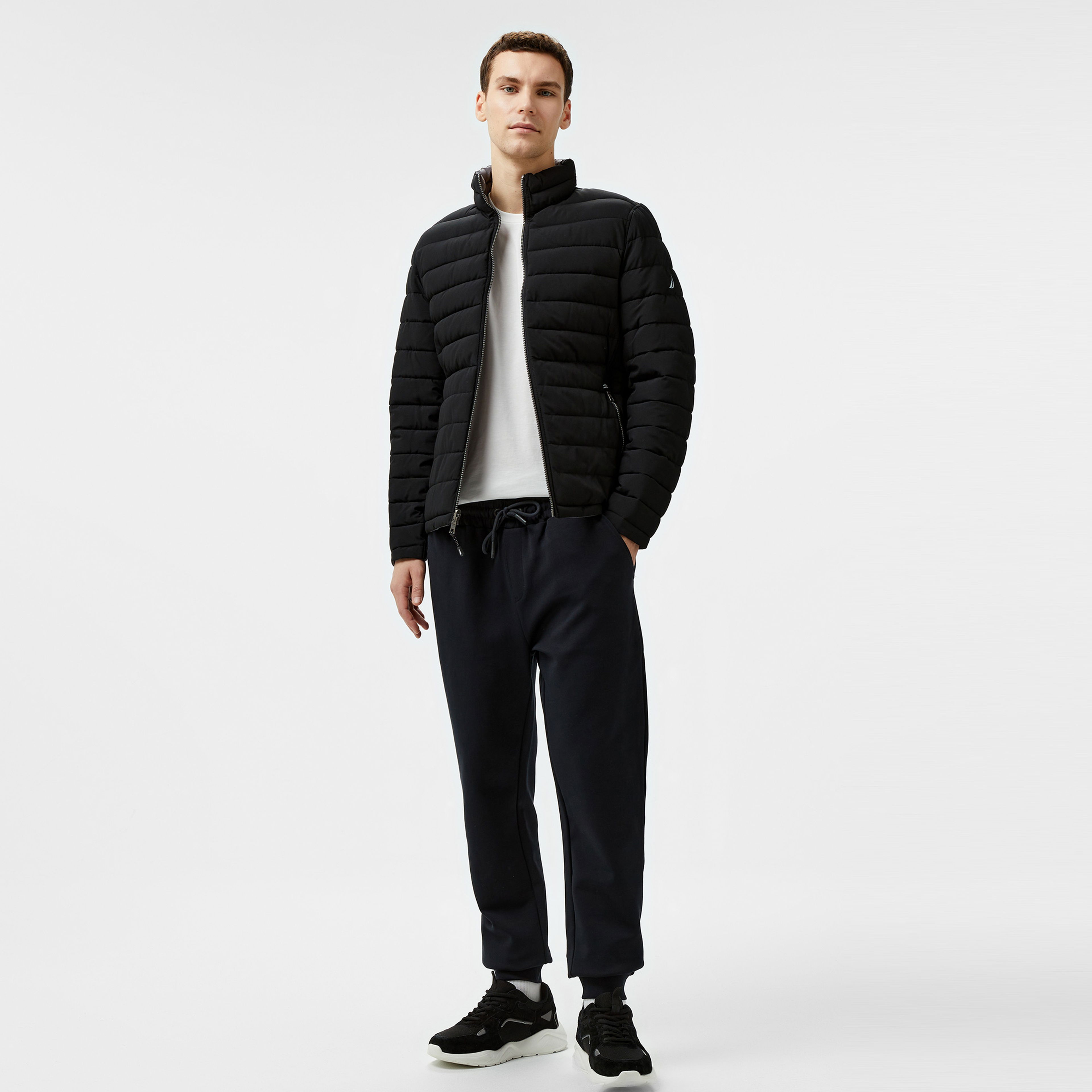 Nautica Erkek Siyah & Gri Çift Taraflı Mont