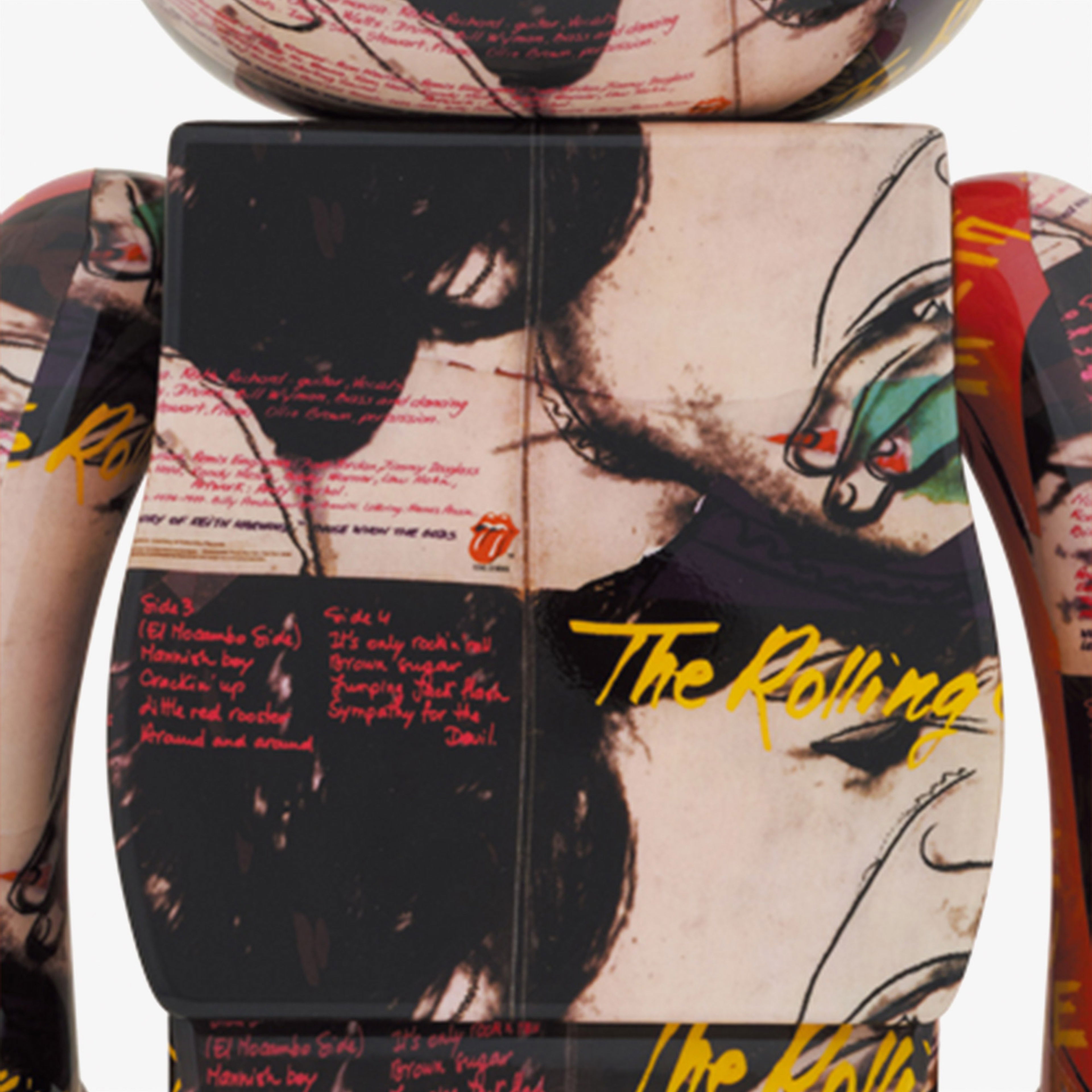 Bearbrick Andy Warhol × The Rolling Stones Love You Live Renkli Figür
