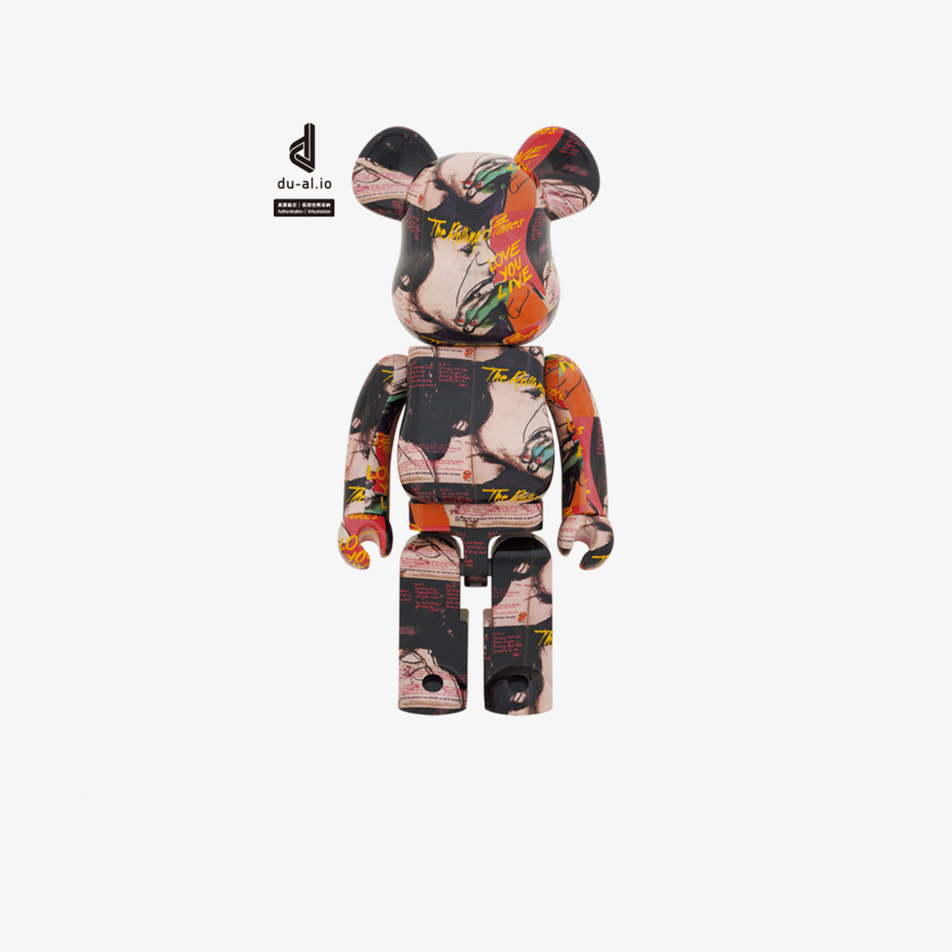 Bearbrick Andy Warhol × The Rolling Stones Love You Live Renkli Figür