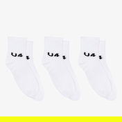 UNITED4 Soket 3lü Logosuz Unisex Beyaz Çorap