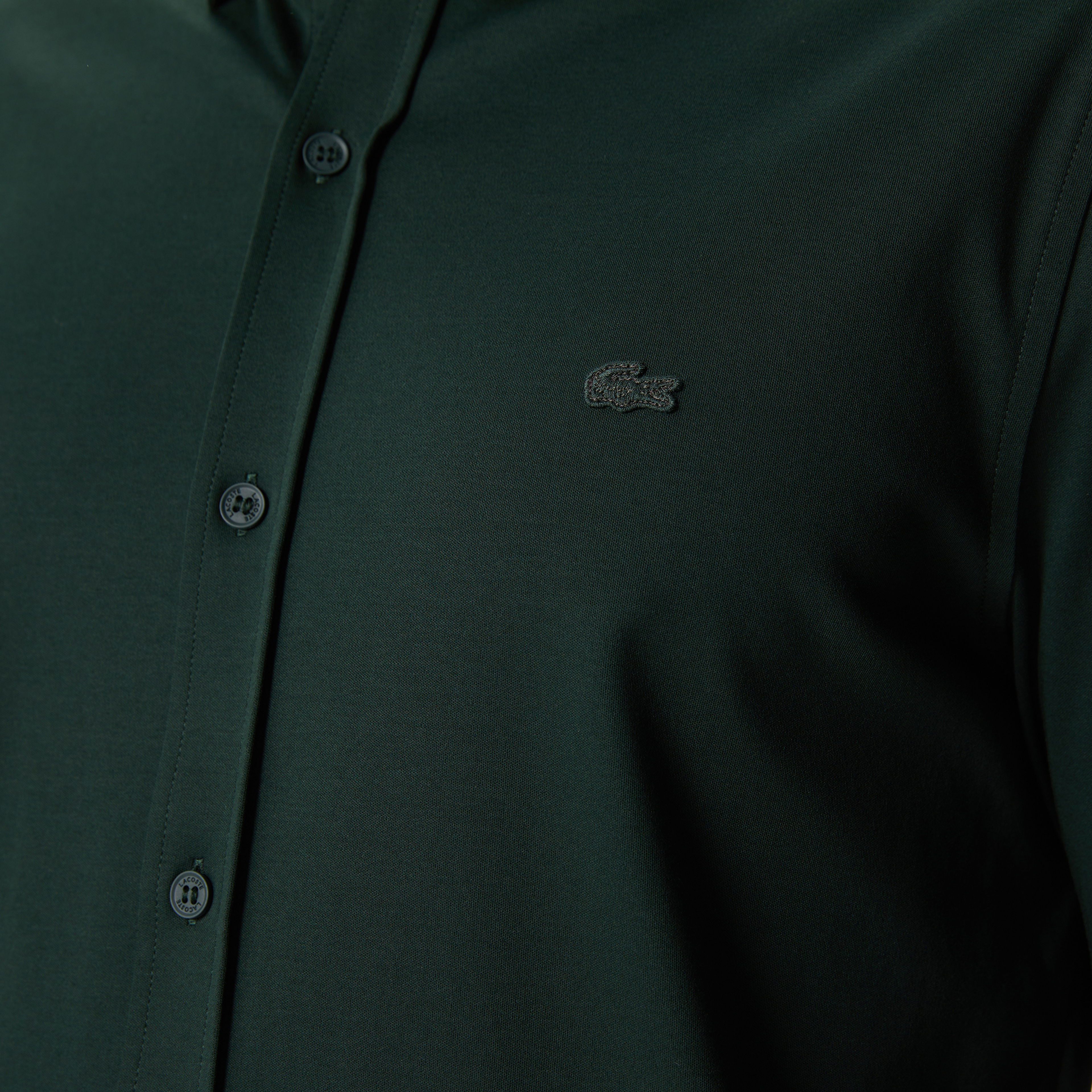 Lacoste Erkek Slim Fit Koyu Yeşil Gömlek