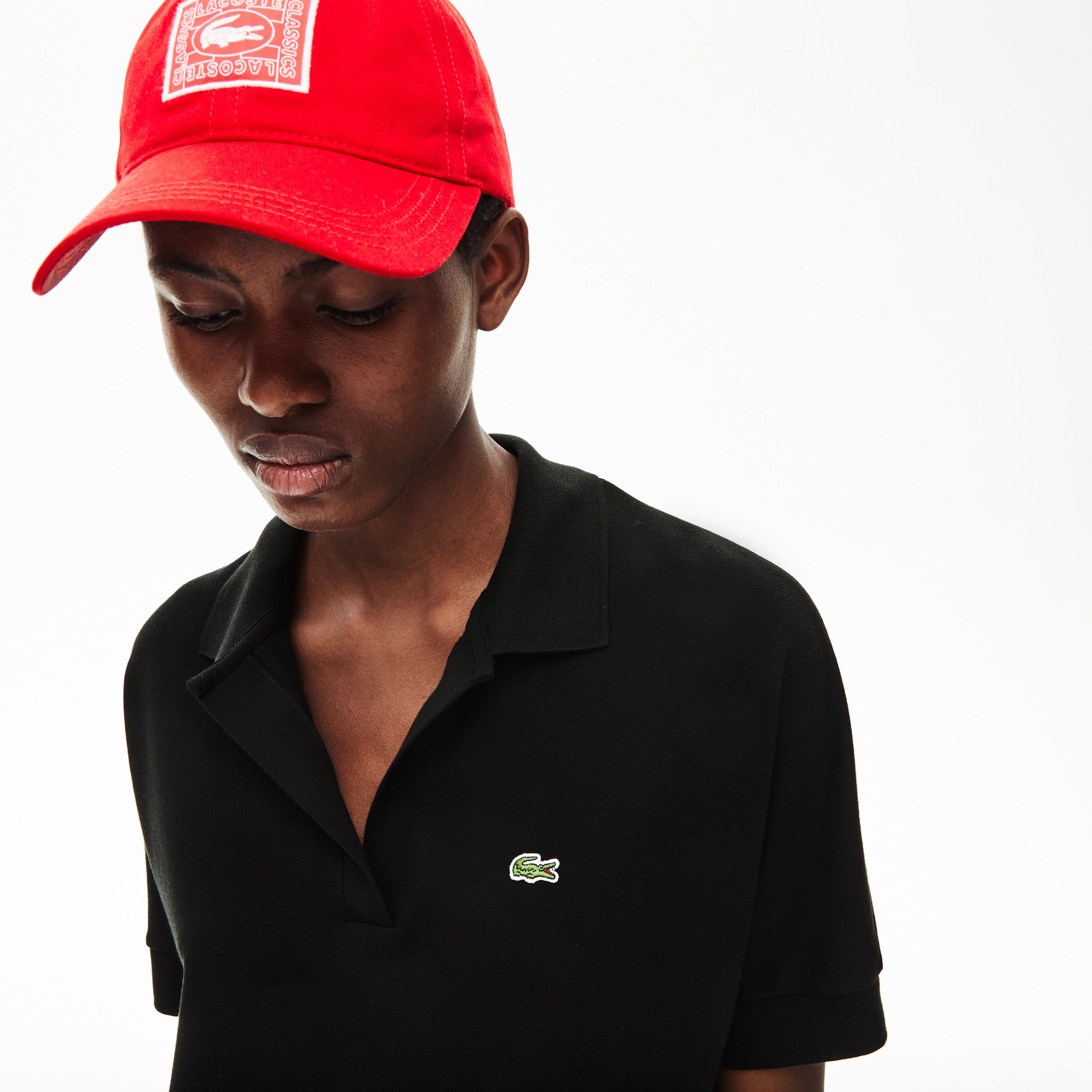 Lacoste Kadın Relaxed Fit Siyah Polo