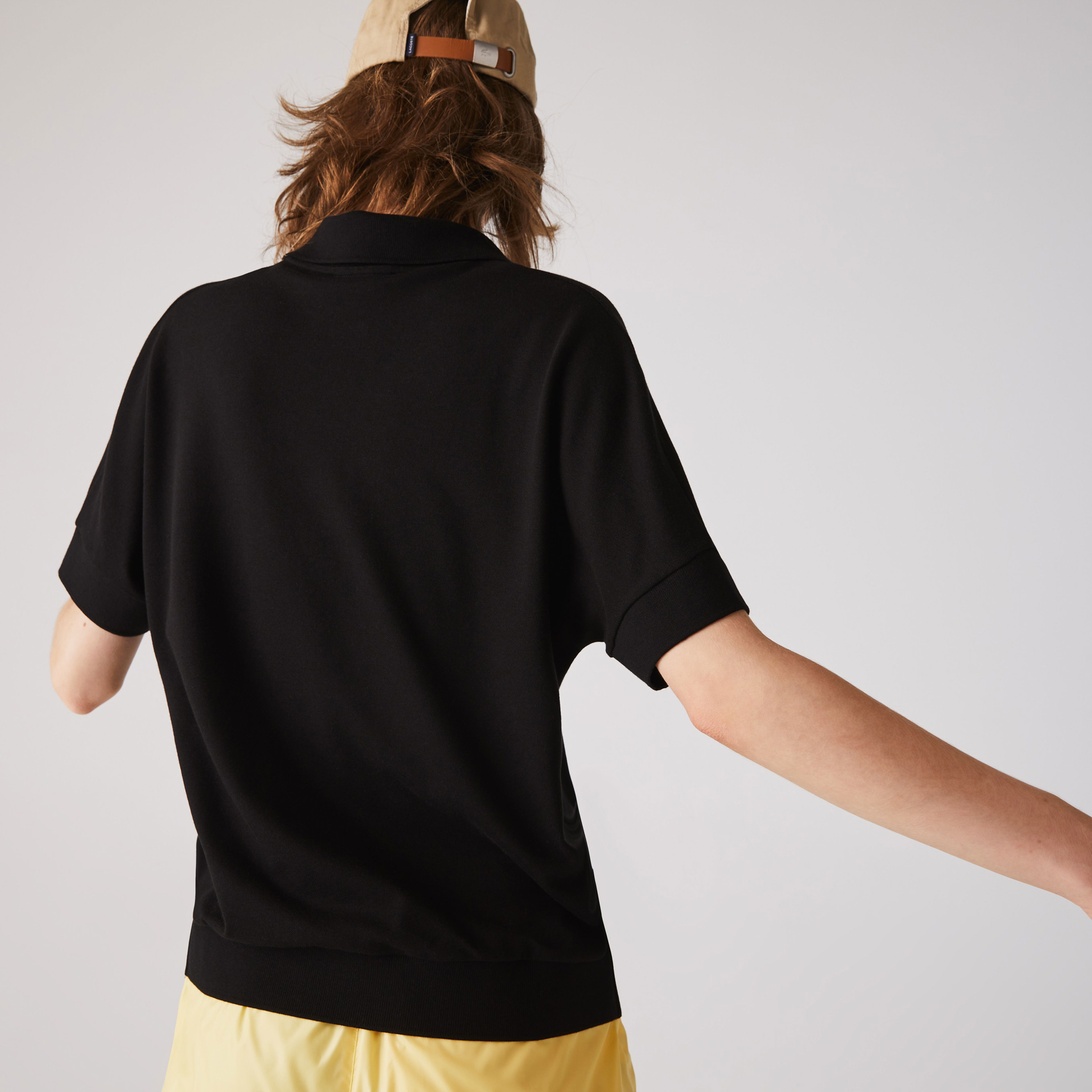 Lacoste Kadın Relaxed Fit Siyah Polo