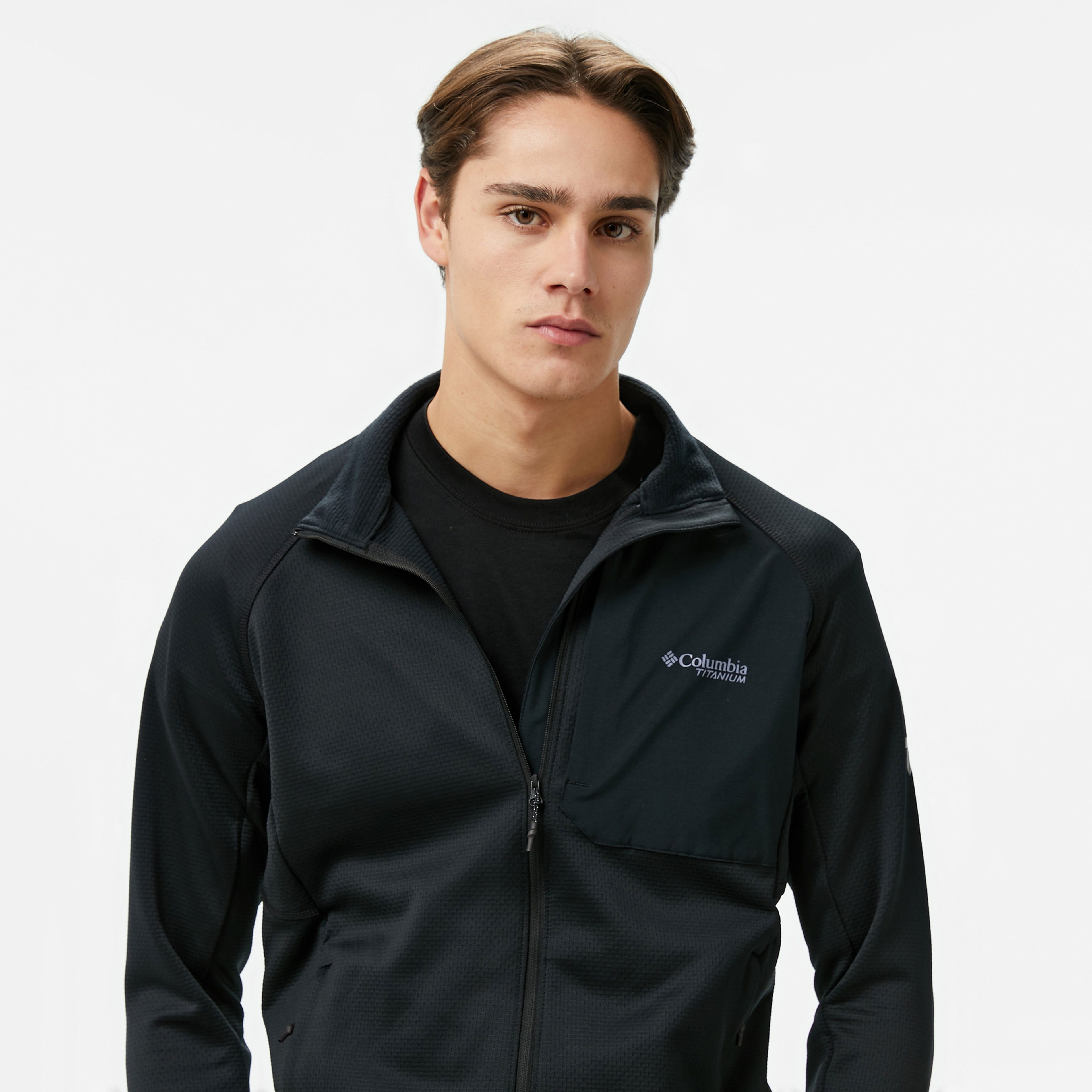 Columbia Triple Canyon Grid Fleece Full Zip Erkek Siyah Ceket