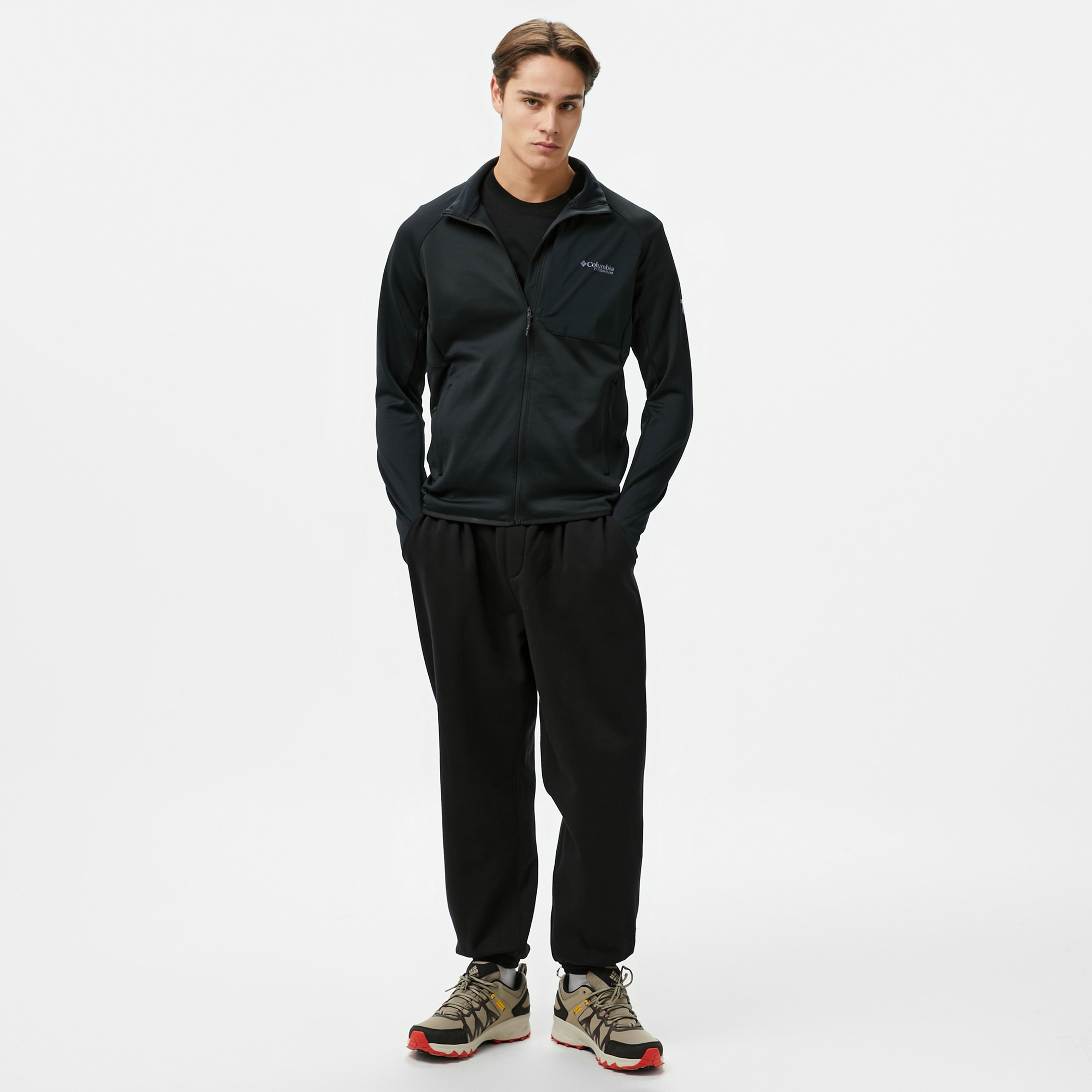 Columbia Triple Canyon Grid Fleece Full Zip Erkek Siyah Ceket