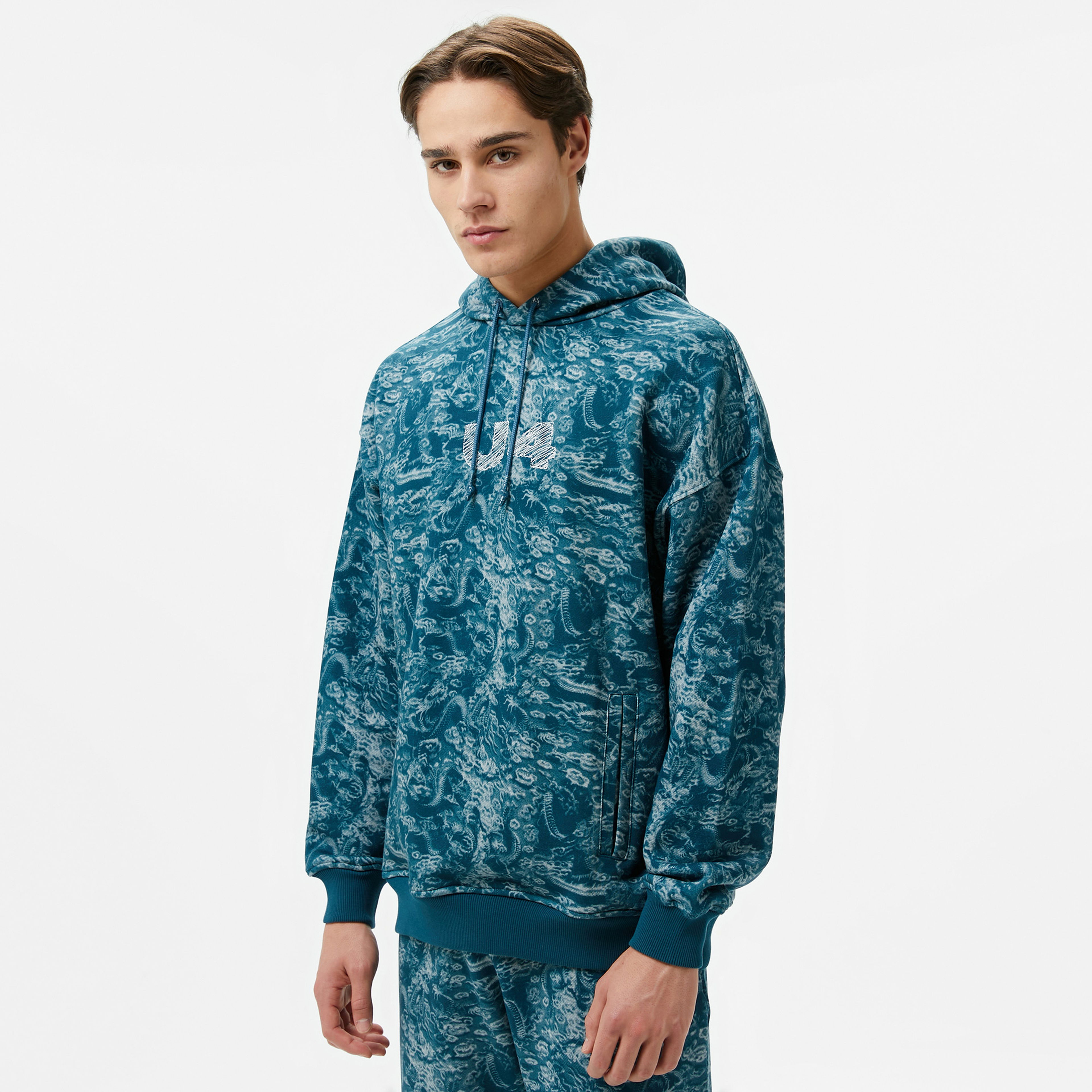 UNITED4 Limited Edition Dragon Erkek Lacivert Sweatshirt