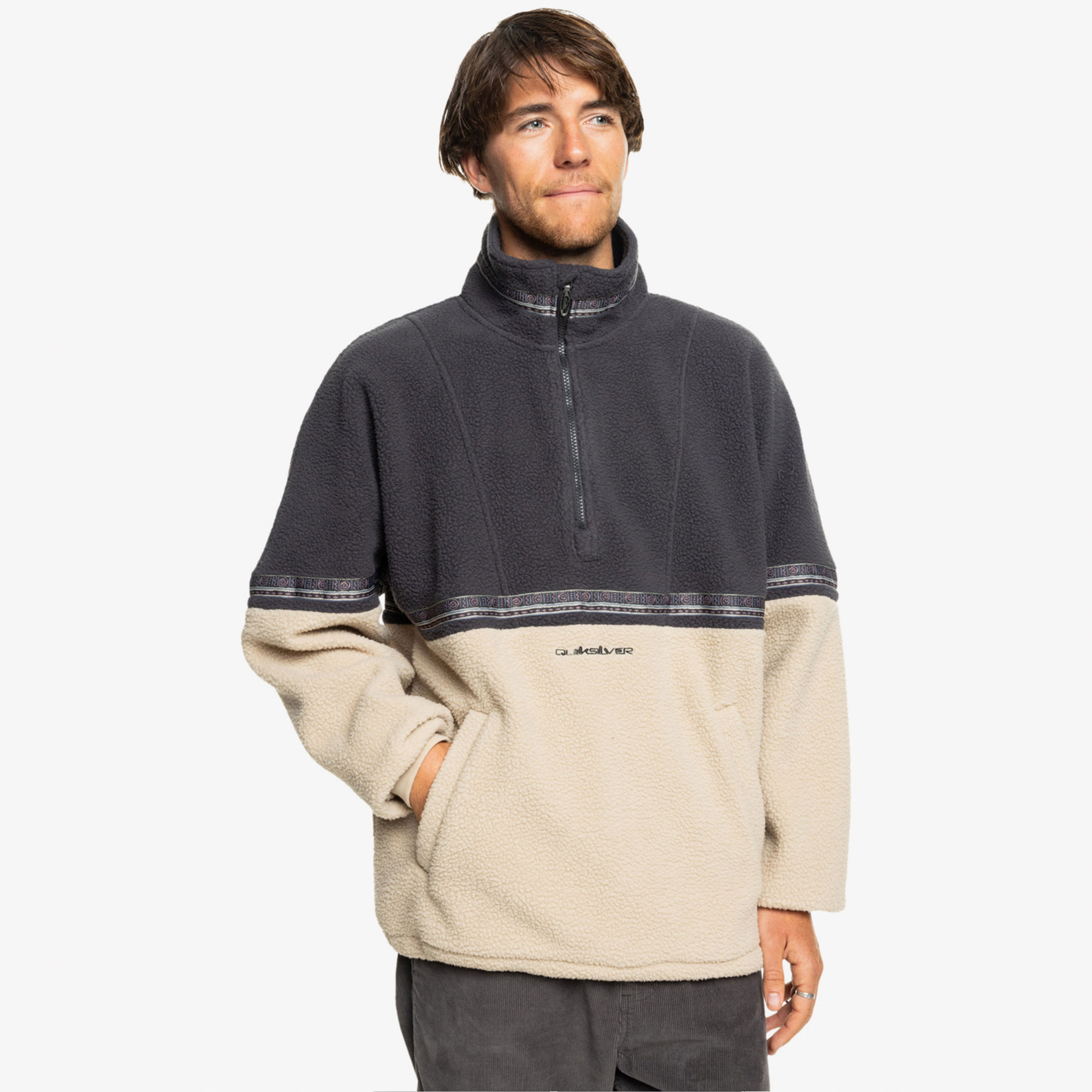 Quiksilver Blok Erkek Bej Polar Üst