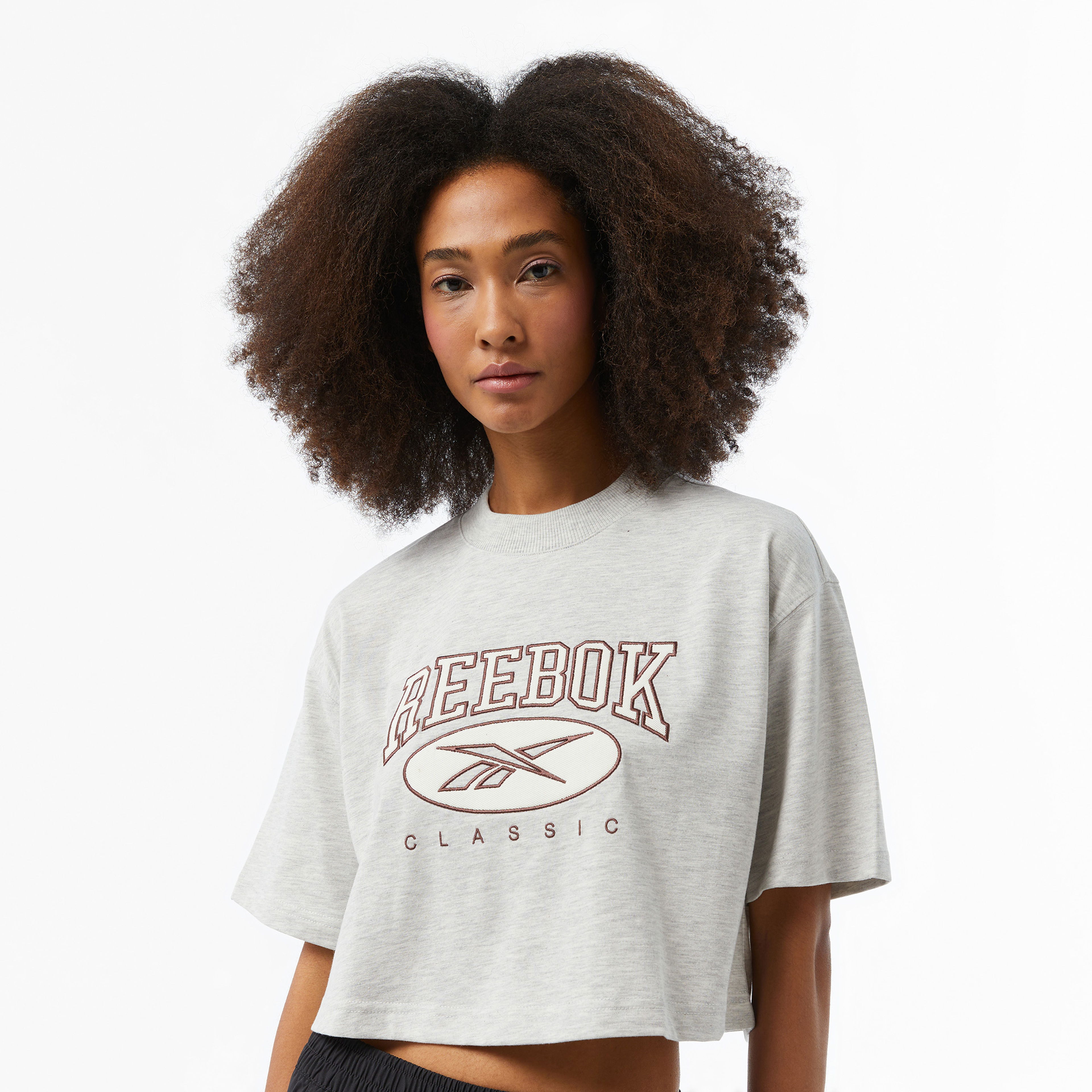 Reebok Big Logo Kadın Ekru T-Shirt