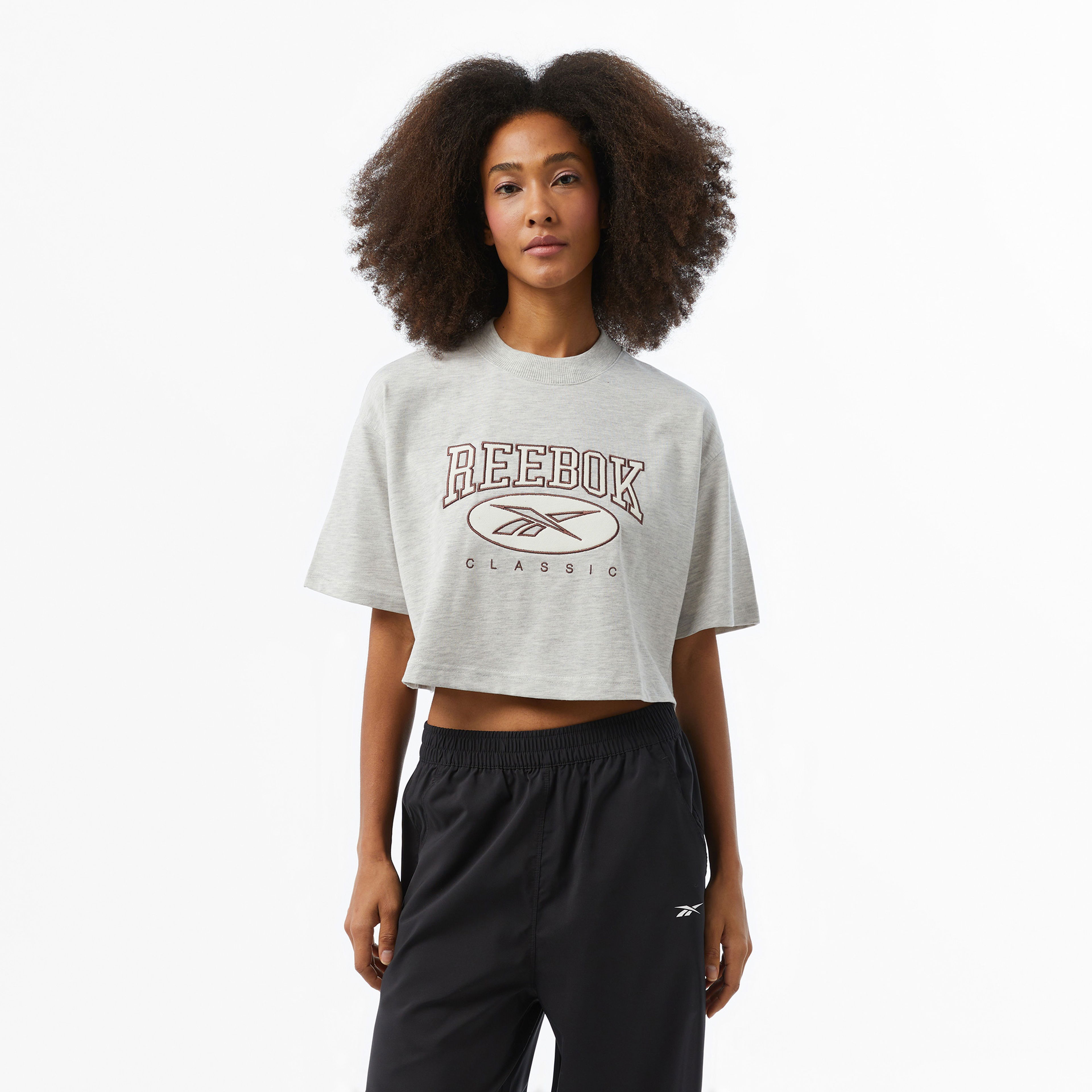 Reebok Big Logo Kadın Ekru T-Shirt