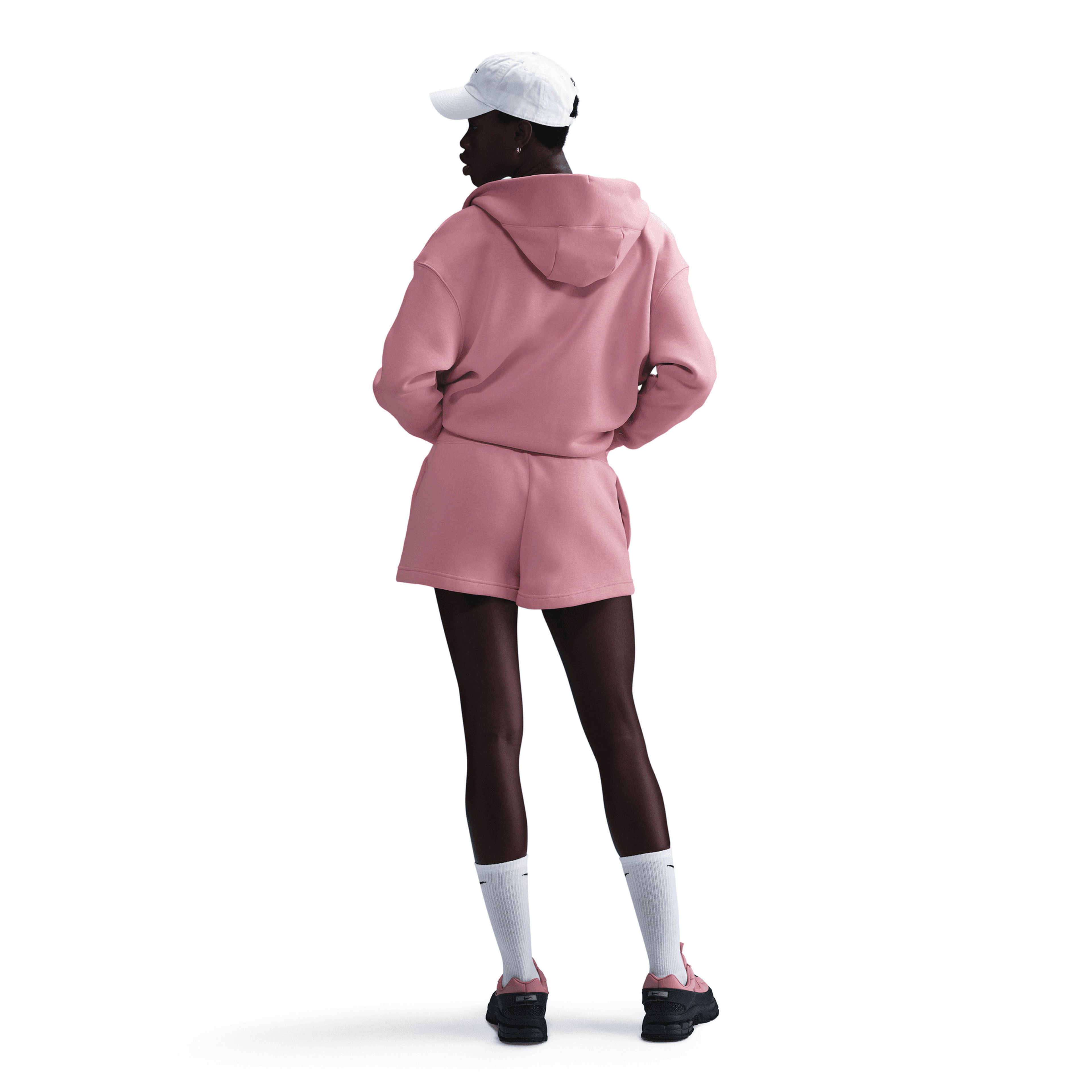 Nike Sportswear Phoenix Fleece Yüksek Belli Bol Kadın Kırmızı Şort