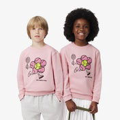 Lacoste Çocuk Baskılı Pembe Sweatshirt