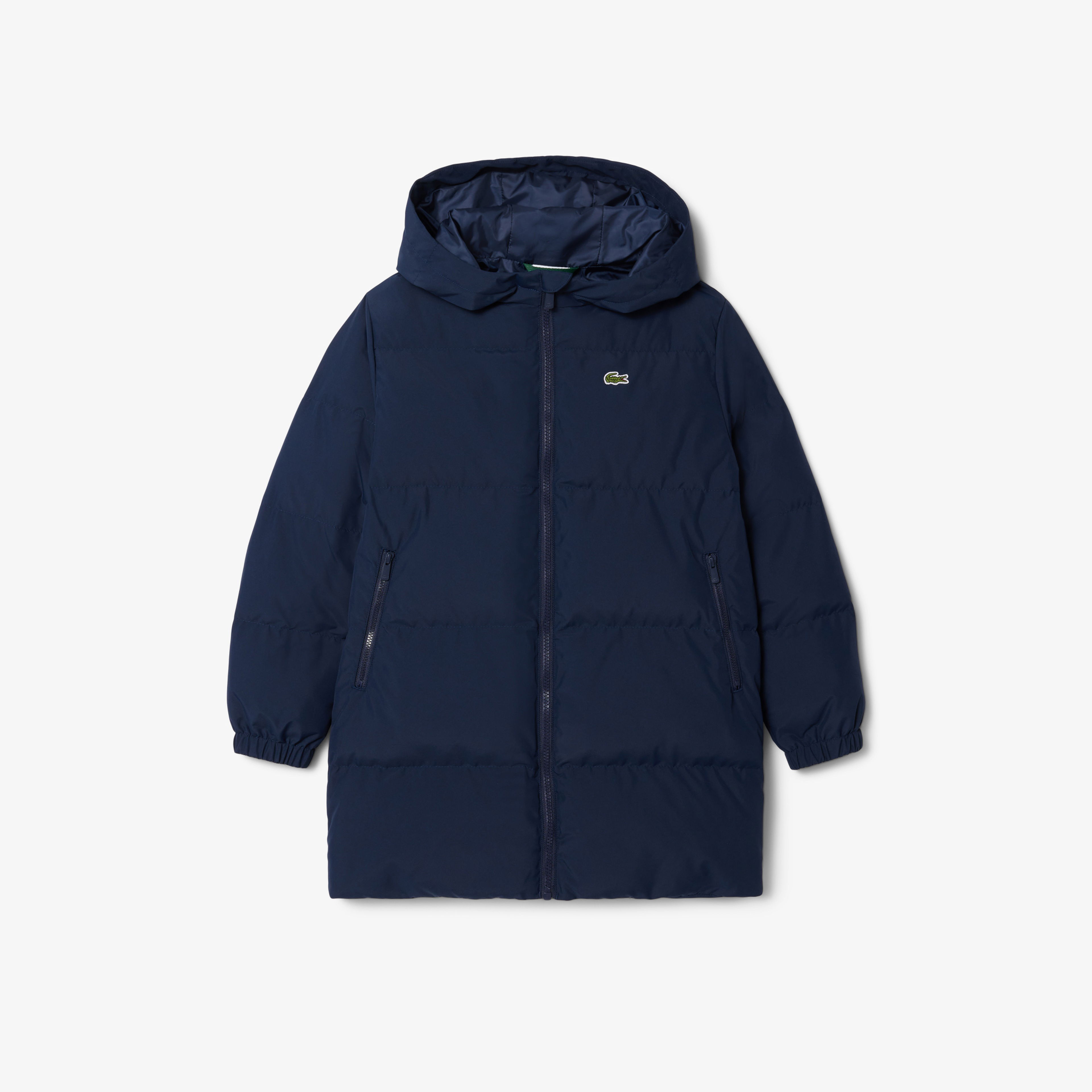Lacoste Çocuk Kapüşonlu Lacivert Şişme Mont