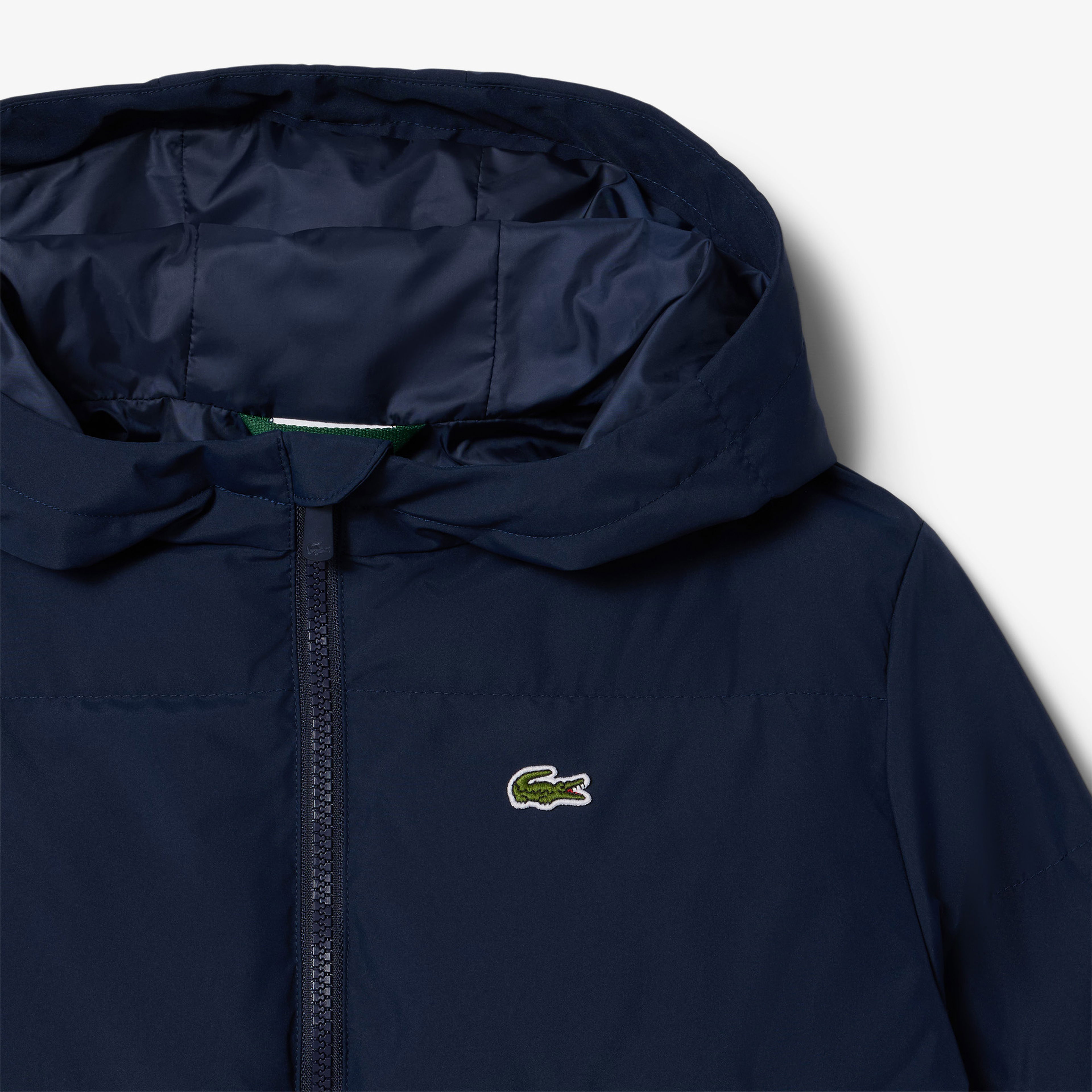 Lacoste Çocuk Kapüşonlu Lacivert Şişme Mont