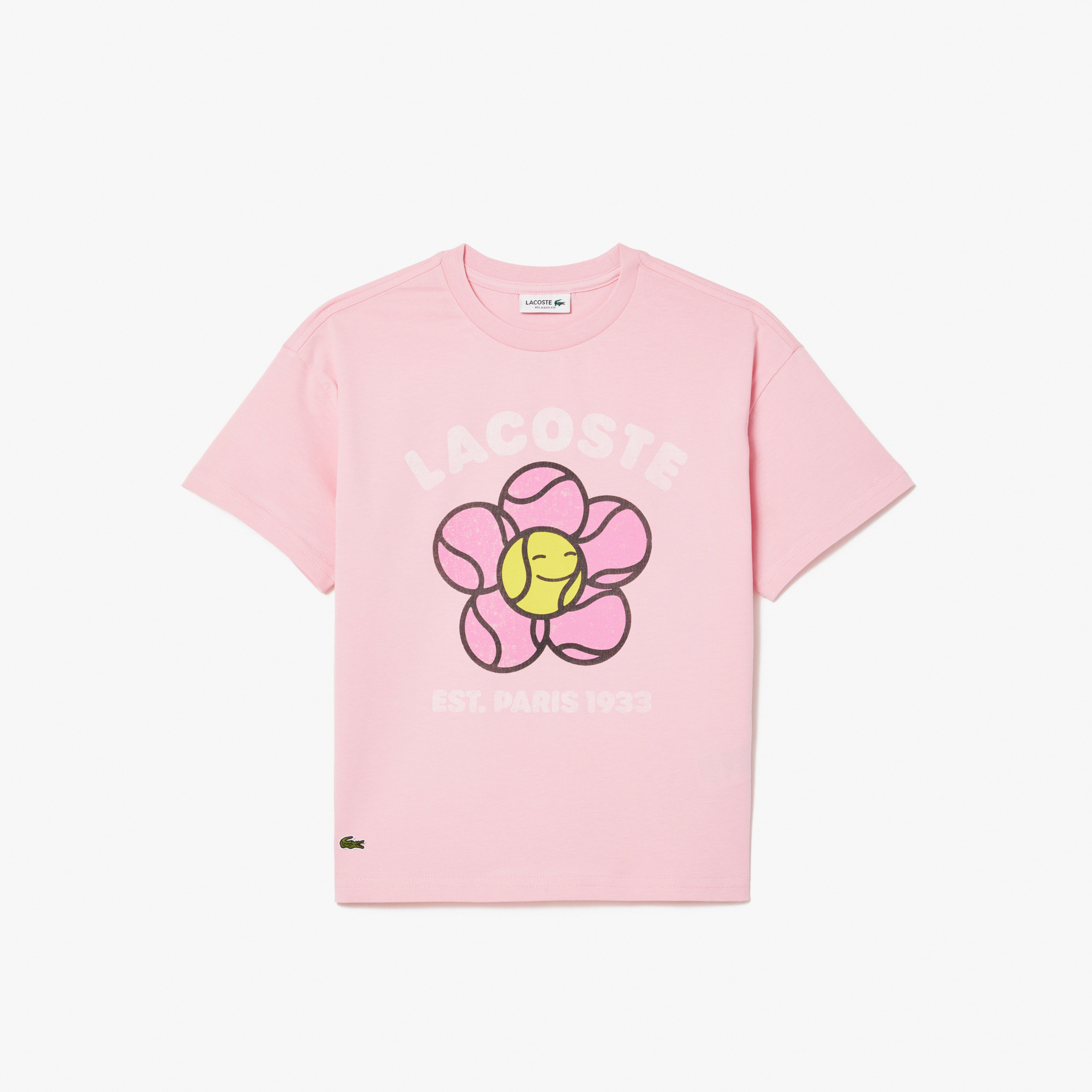 Lacoste Çocuk Baskılı Pembe T-Shirt