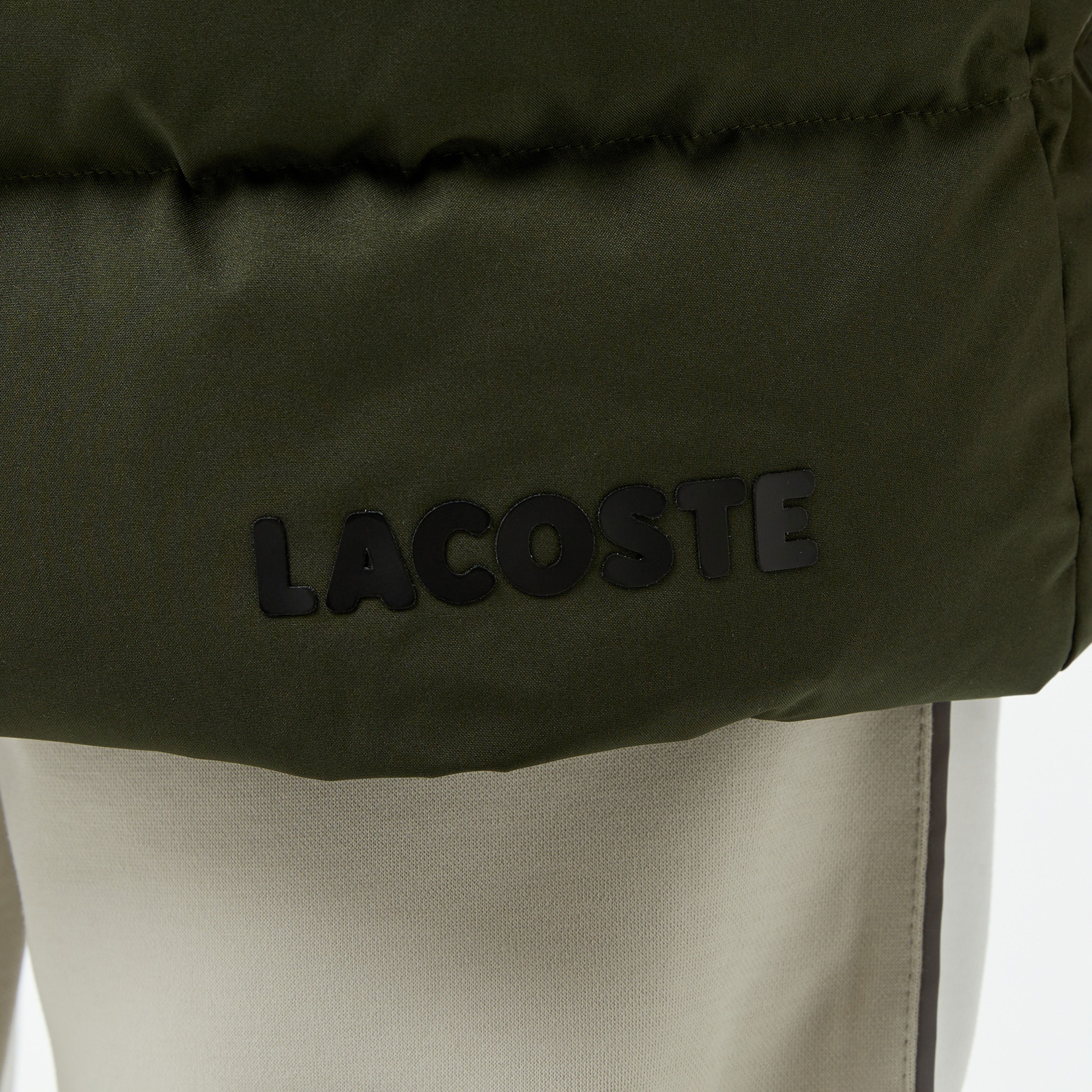 Lacoste Erkek Kapüşonlu Koyu Yeşil Şişme Mont