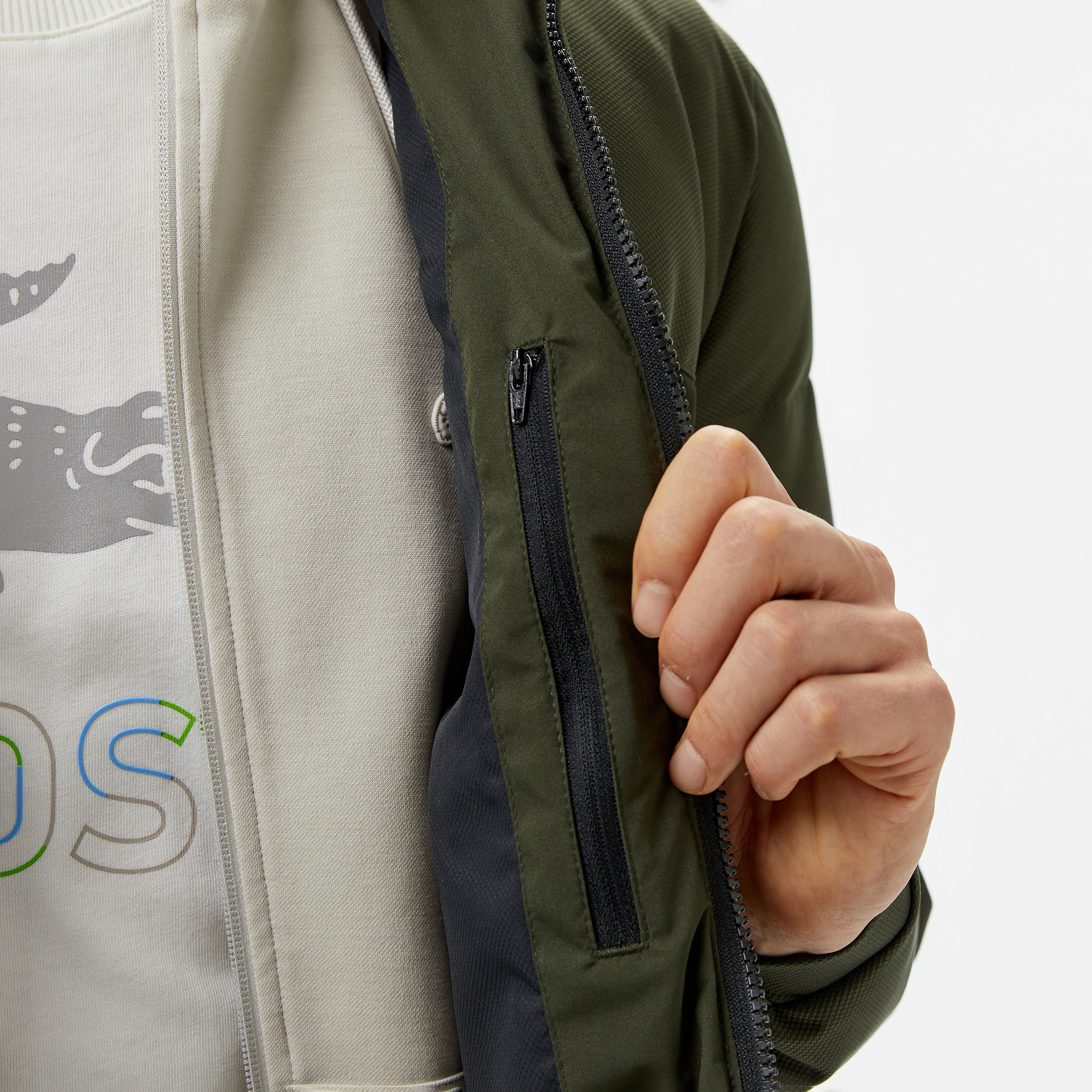 Lacoste Erkek Kapüşonlu Koyu Yeşil Şişme Mont