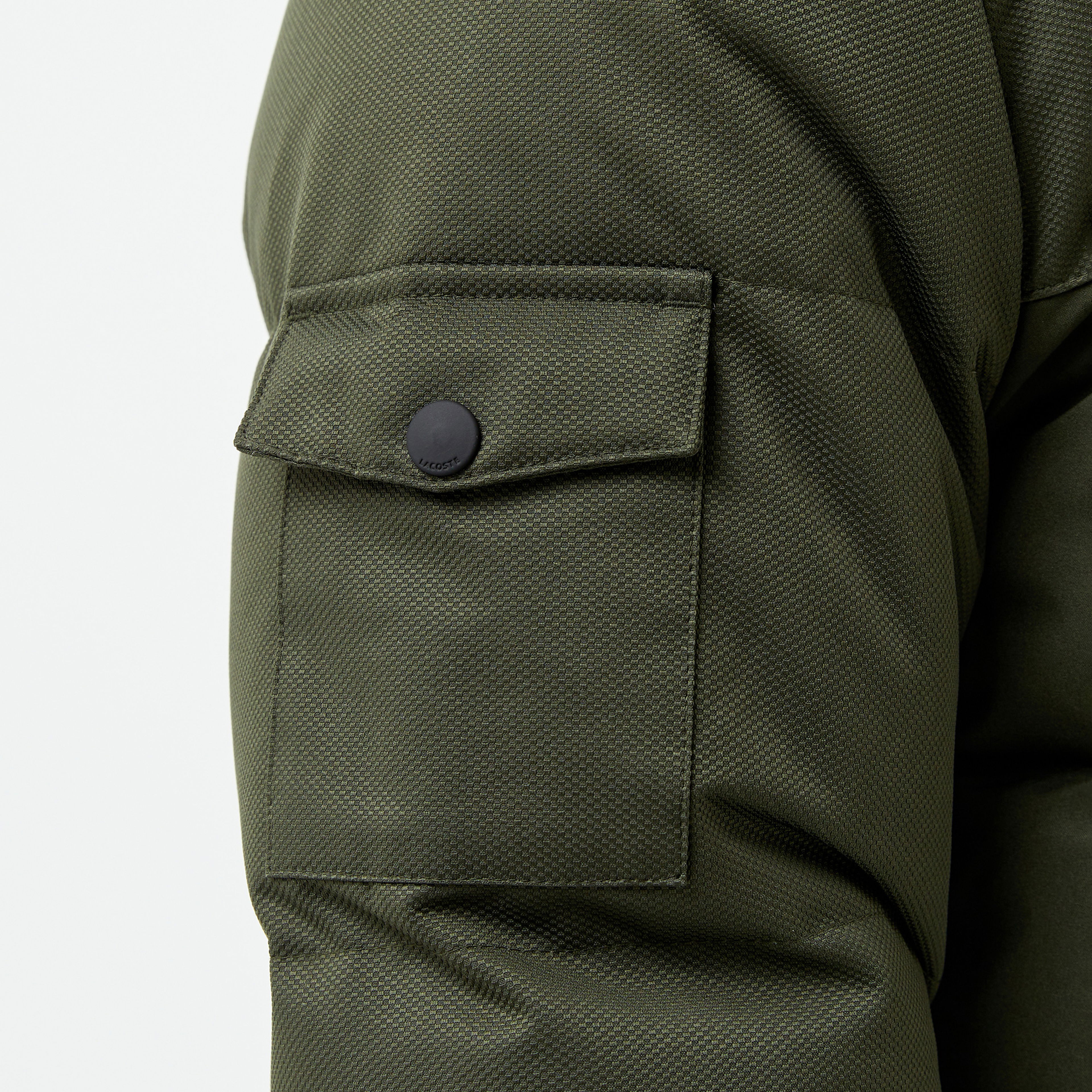 Lacoste Erkek Kapüşonlu Koyu Yeşil Şişme Mont