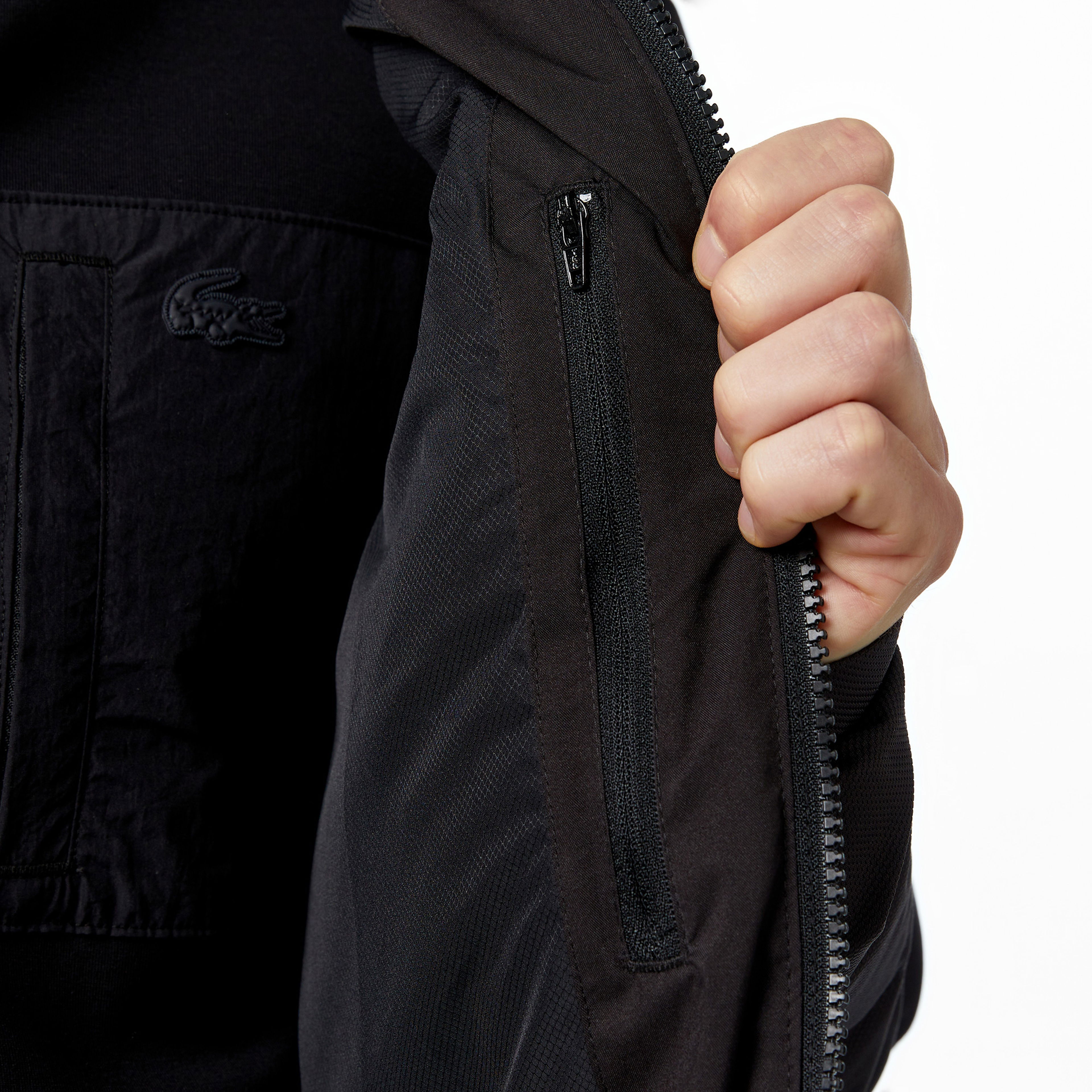 Lacoste Erkek Kapüşonlu Siyah Şişme Mont
