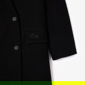 Lacoste Kadın Regular Fit Gömlek Yaka Yün Siyah Mont
